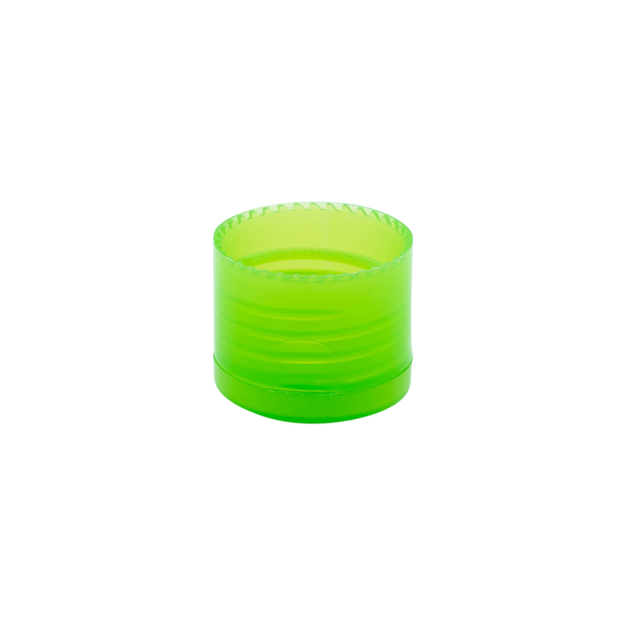 Tapón de rosca con bisagra, plástico de PP, verde, para boca: 24/410