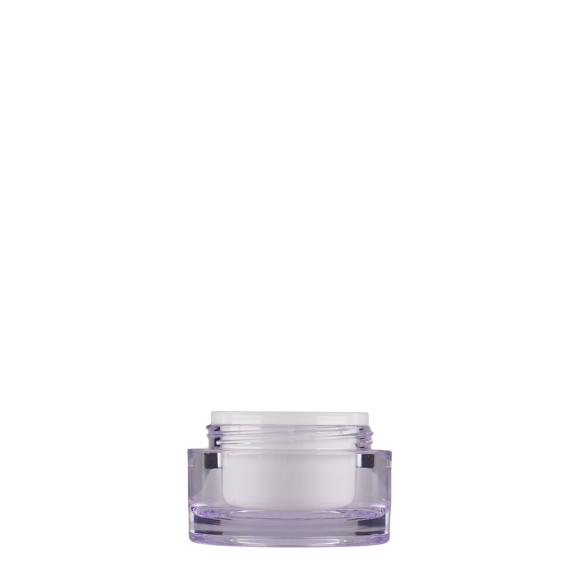 10 ml tarro, plástico SAN, blanco, boca: tapa de rosca