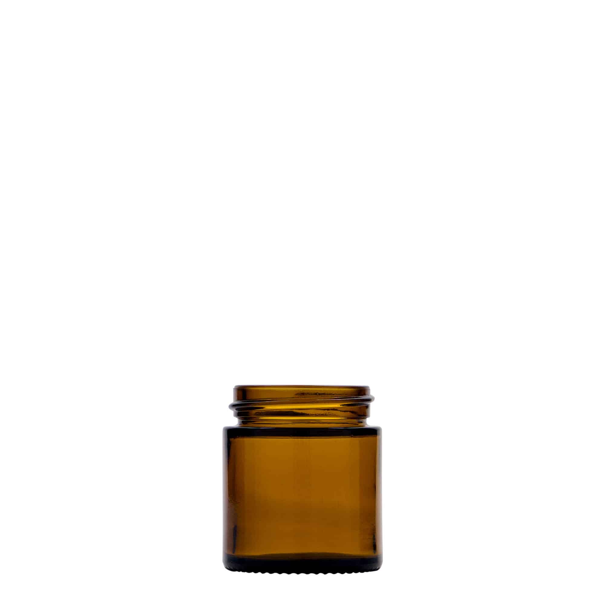 30 ml tarro 'Brown Line', vidrio, marrón, boca: cierre de rosca