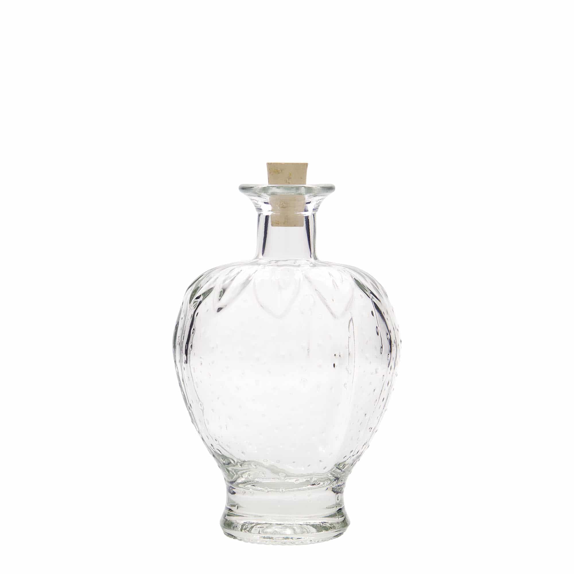 Botella de vidrio 'Fresa' de 200 ml, boca: corcho