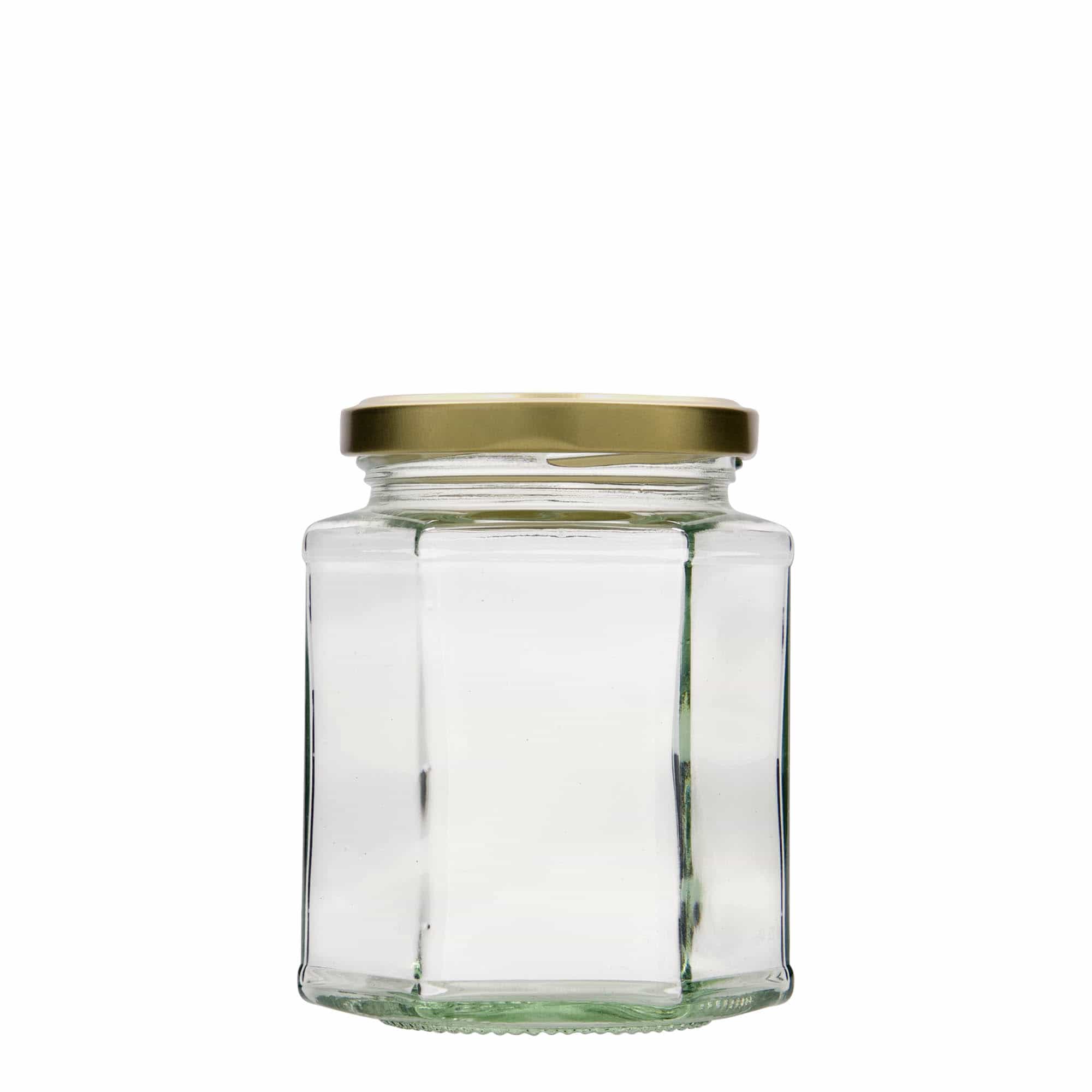 Tarro hexagonal de 324 ml, boca: Twist-Off (TO 66)