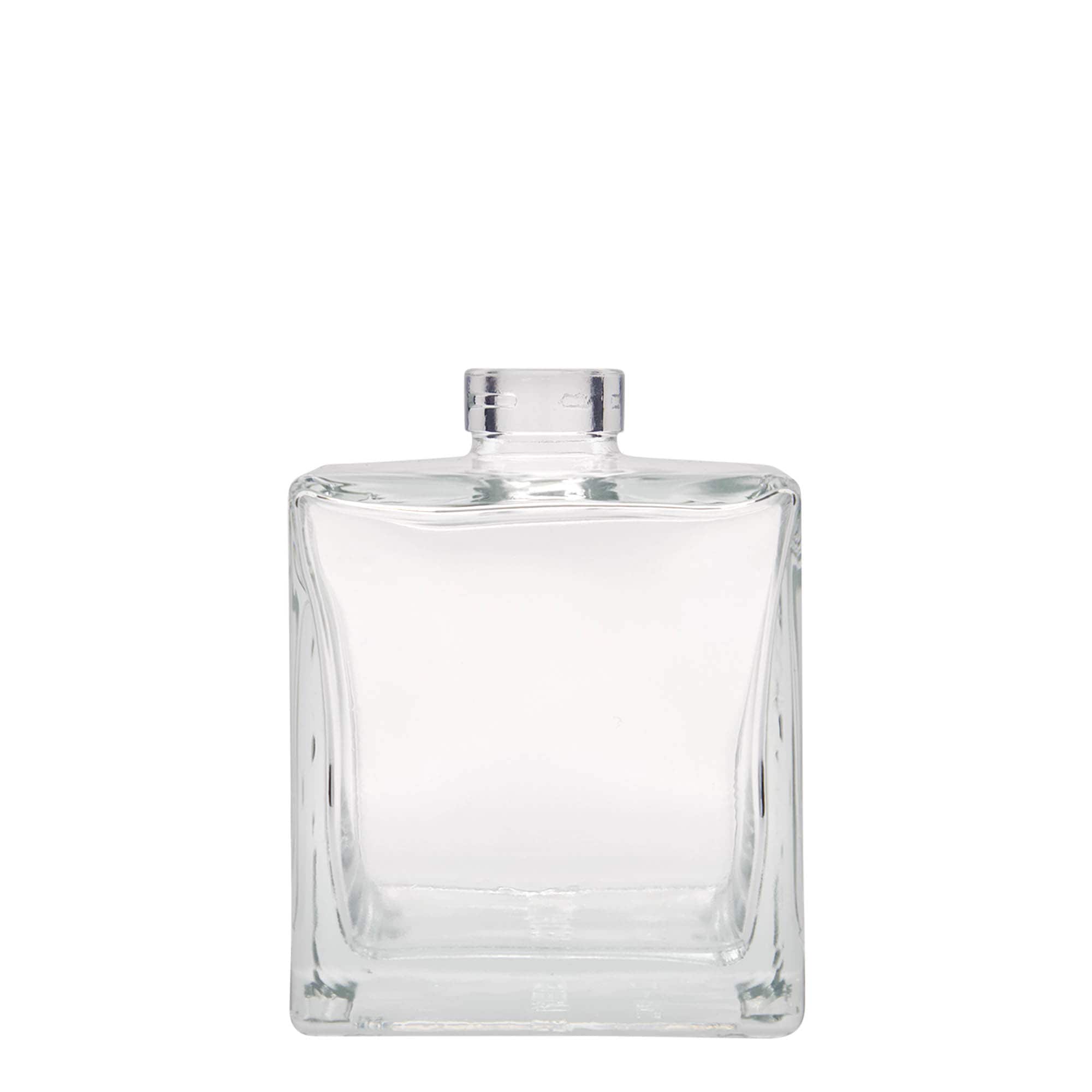 Botella de vidrio de 500 ml 'Cube', cuadrada, boca: corcho