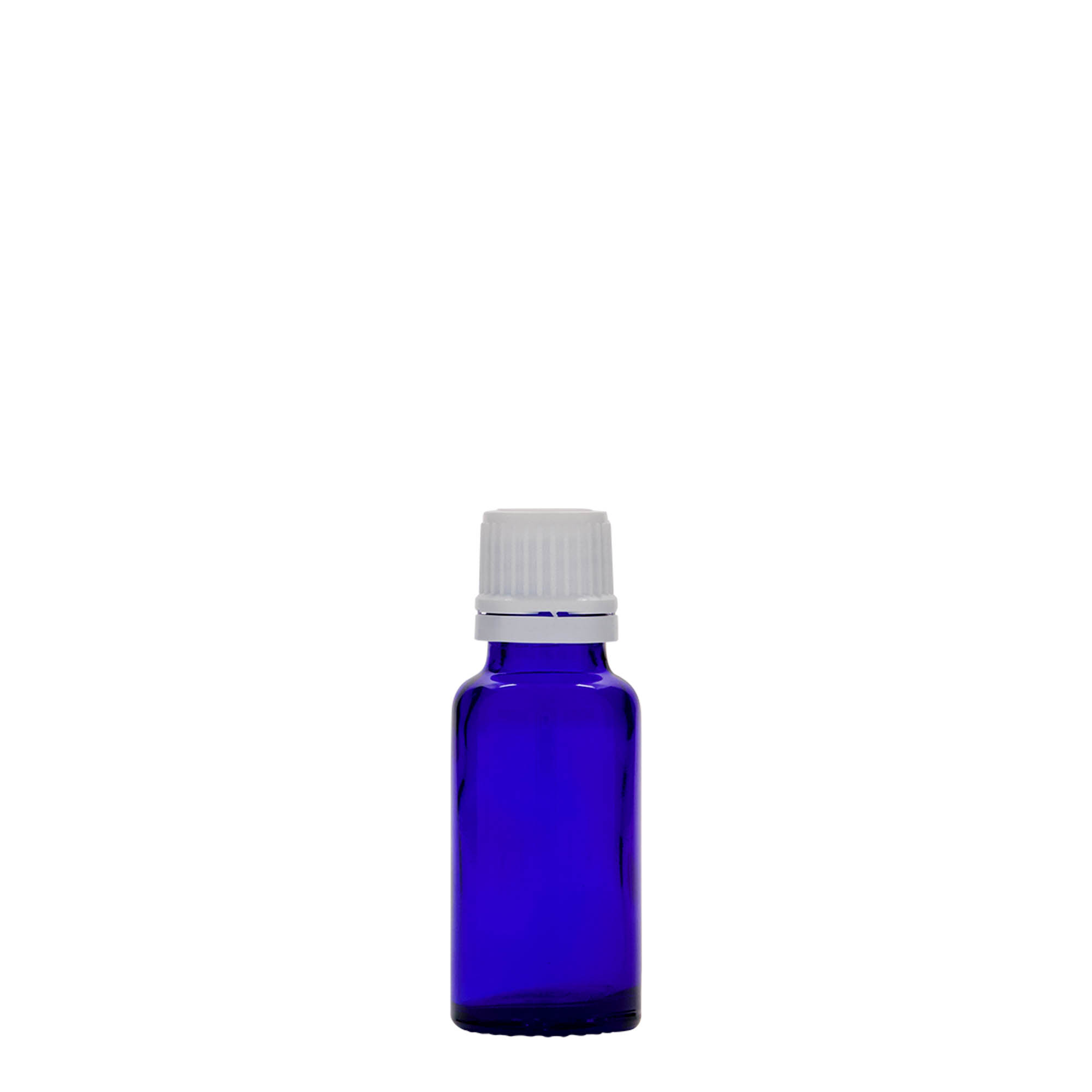 20 ml frasco medicinal, vidrio, azul real, boca: DIN 18