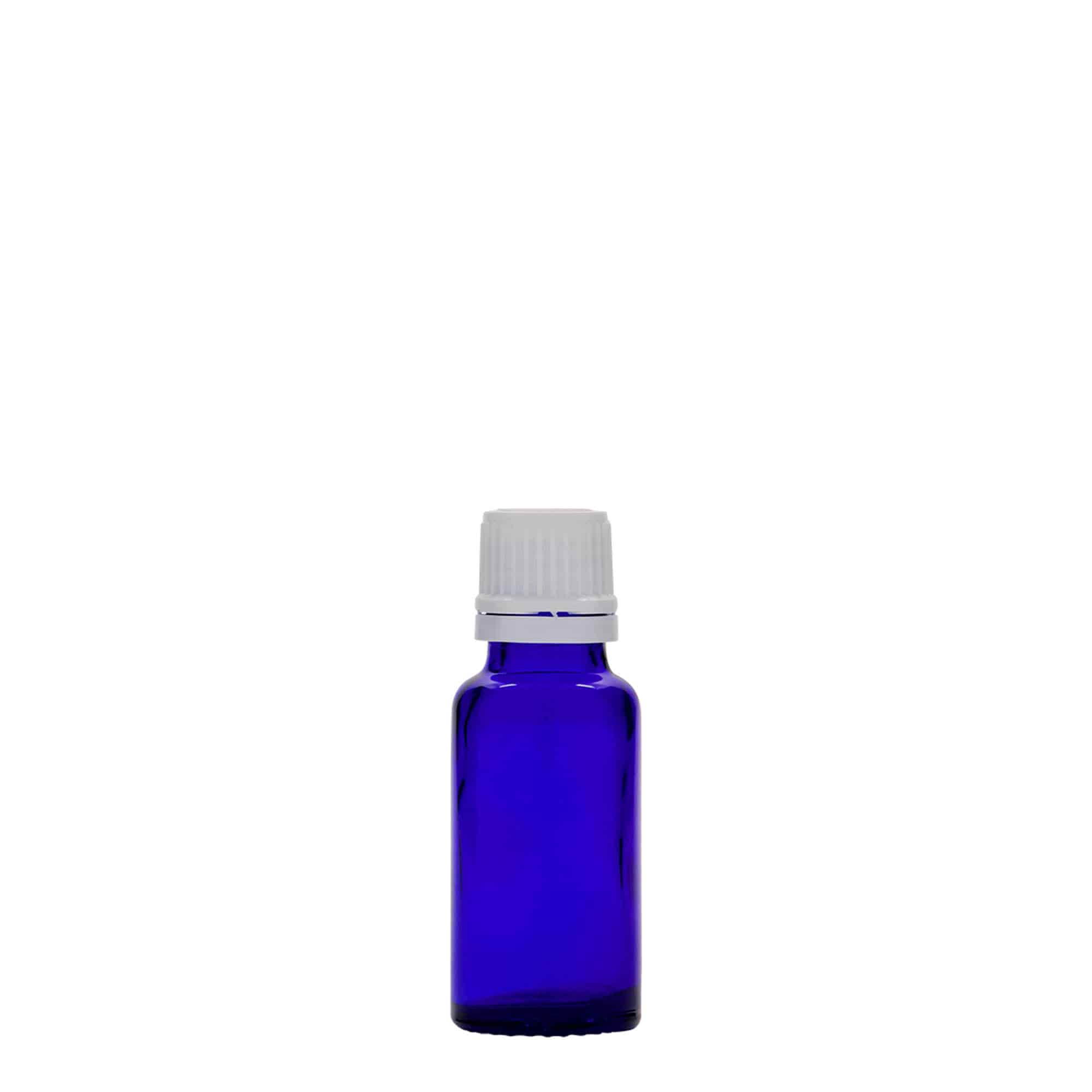 20 ml frasco medicinal, vidrio, azul real, boca: DIN 18