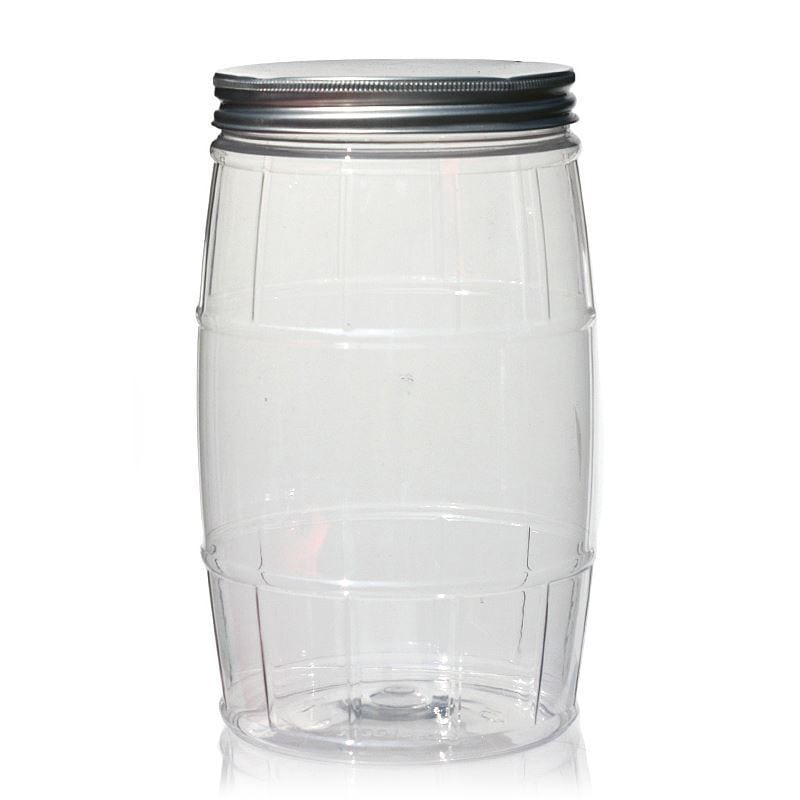 1.500 ml lata PET 'Barril', plástico, boca: 100/400