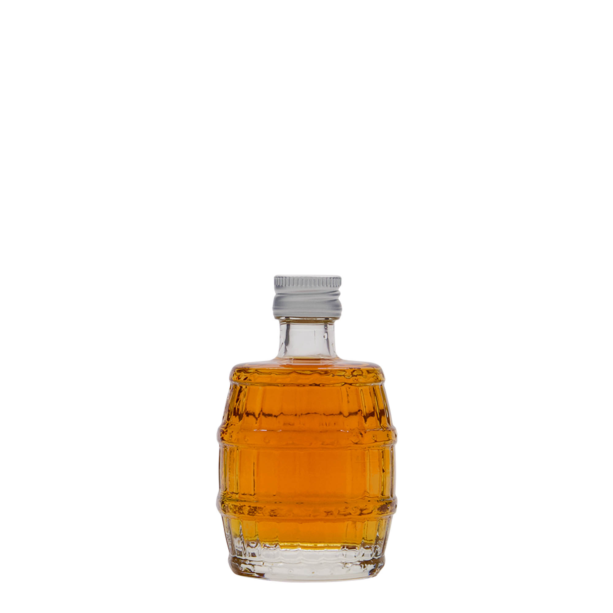 Botella de vidrio de 50 ml 'Barril', boca: PP 18 Botella de vidrio de 50 ml 'Barril', boca: PP 18