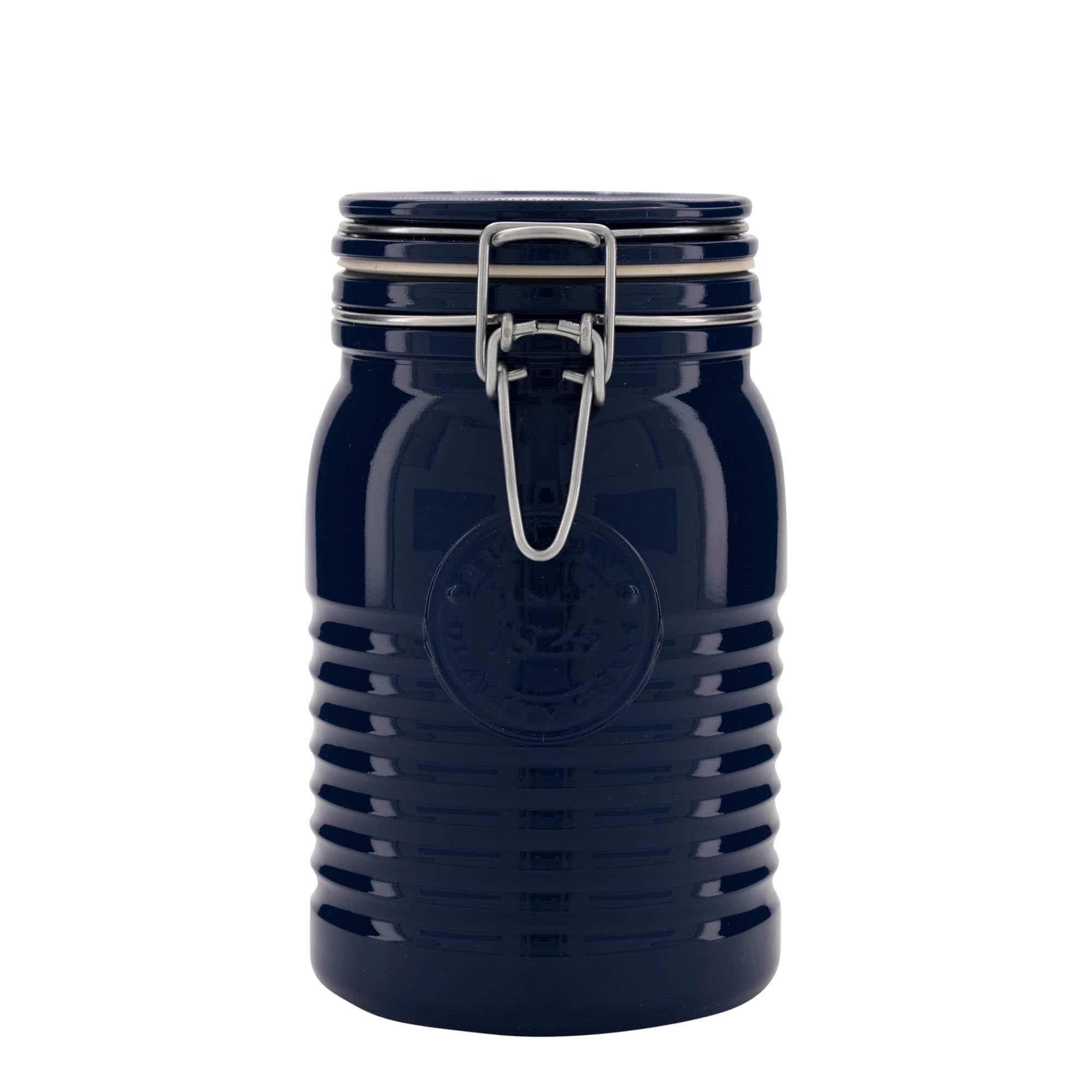 Tarro hermético 'Officina 1825' de 1000 ml, azul, boca: cierre mecánico Tarro hermético 'Officina 1825' de 1000 ml, azul, boca: cierre mecánico
