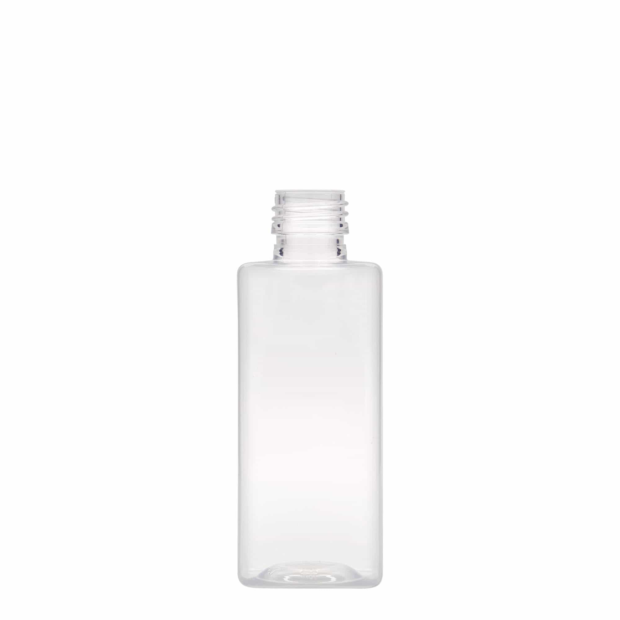 Botella de PET 'Karl' de 250 ml, cuadrada, plástico, boca: PP 28