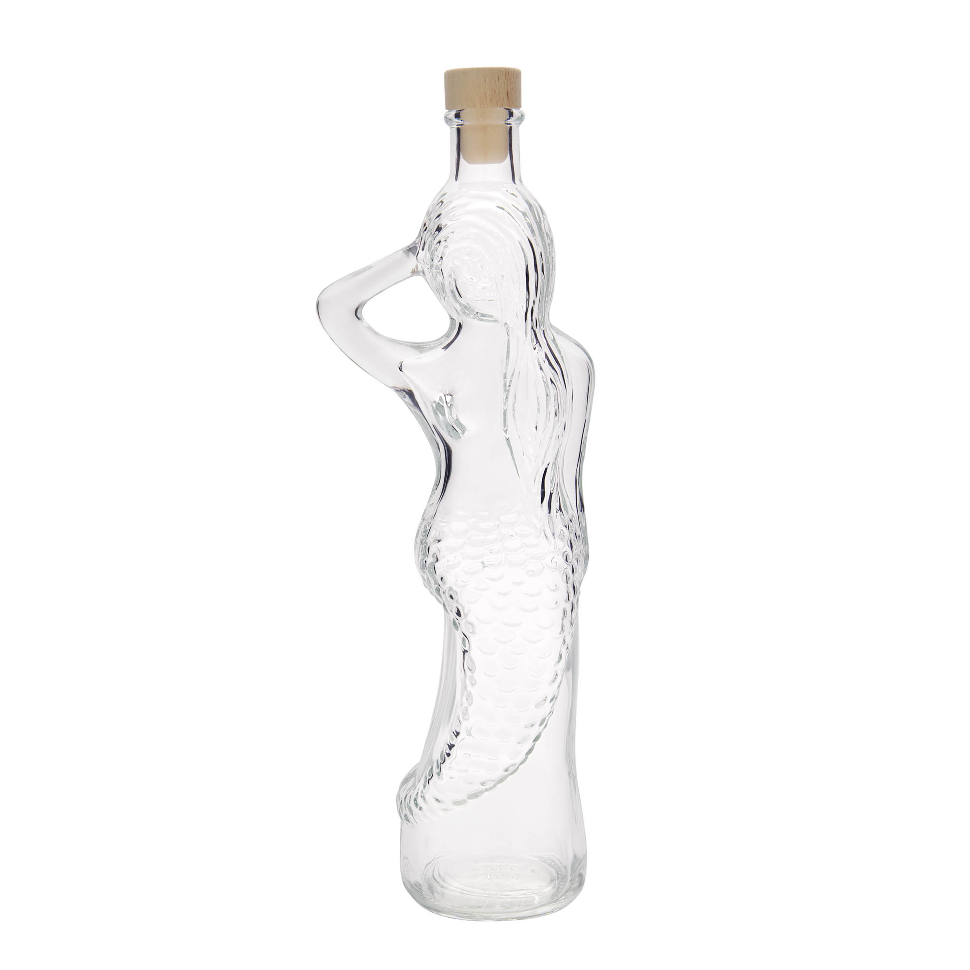 Botella de vidrio de 500 ml 'Sirena', boca: corcho