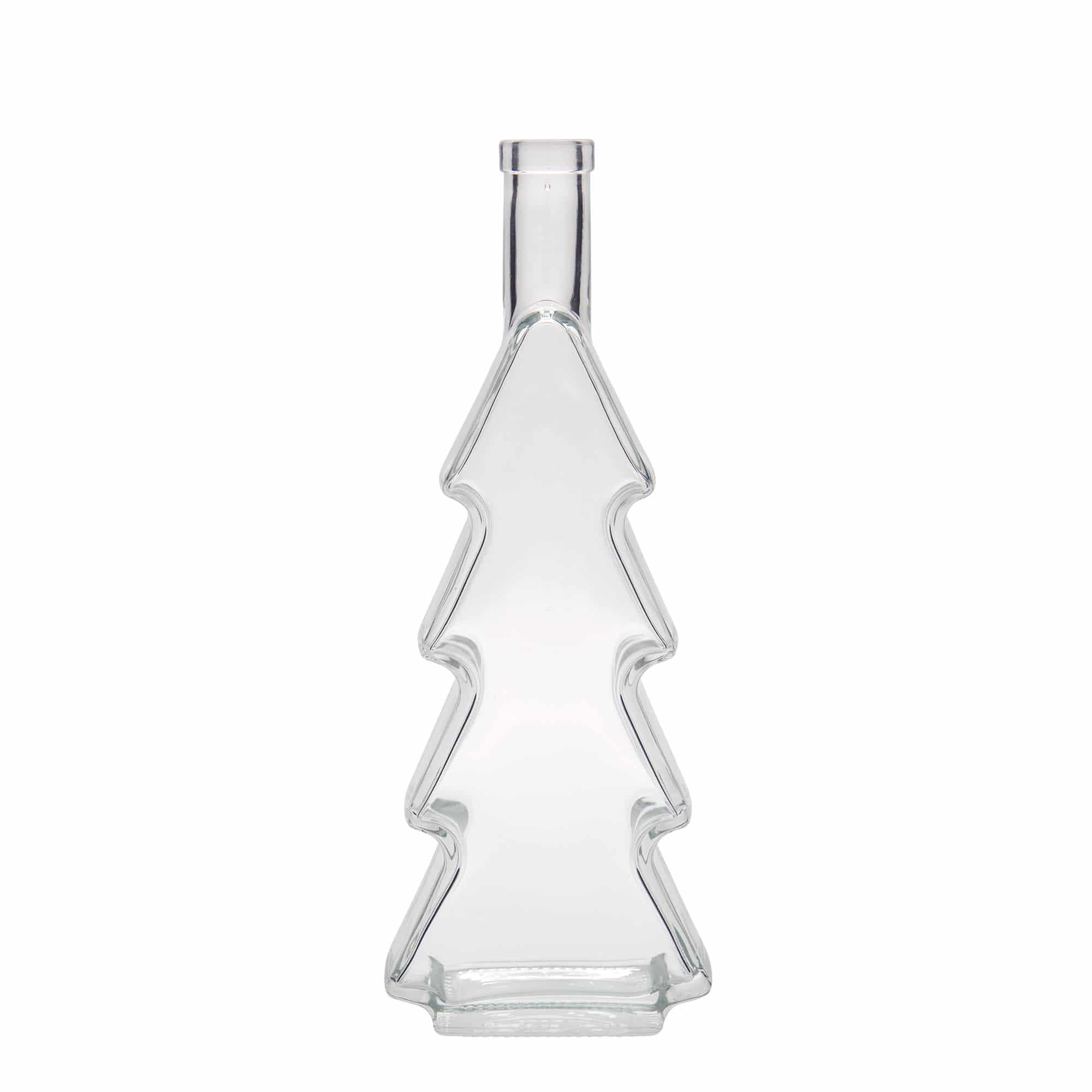 Botella de cristal de 500 ml 'Árbol de Navidad', boca: corcho