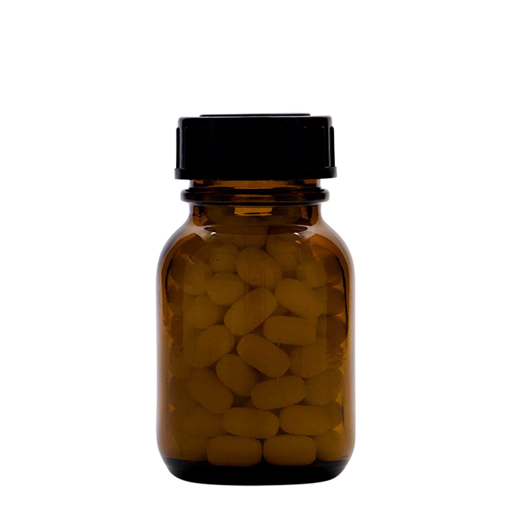 50 ml frasco de cuello ancho, marrón, boca: DIN 32