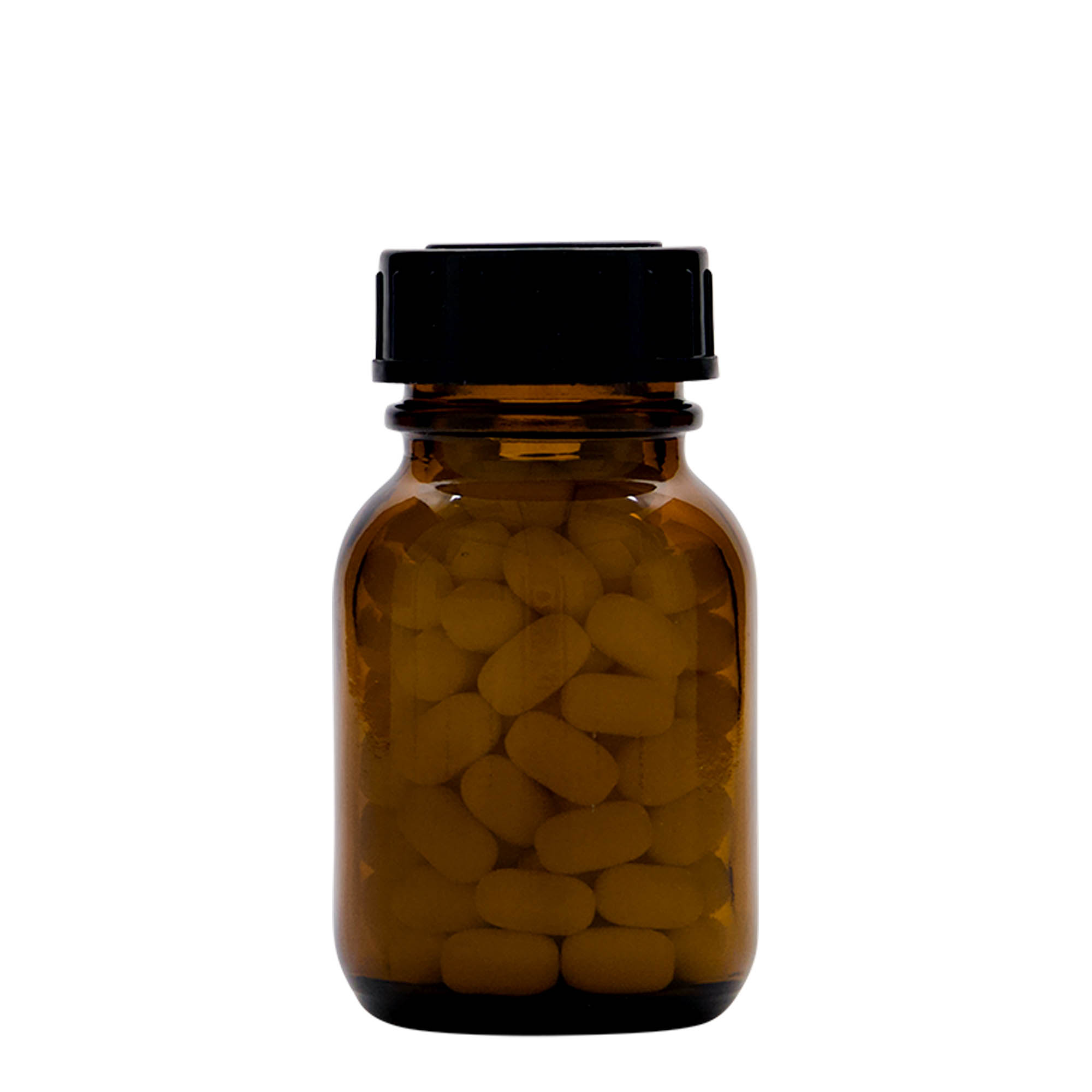 50 ml frasco de cuello ancho, marrón, boca: DIN 32