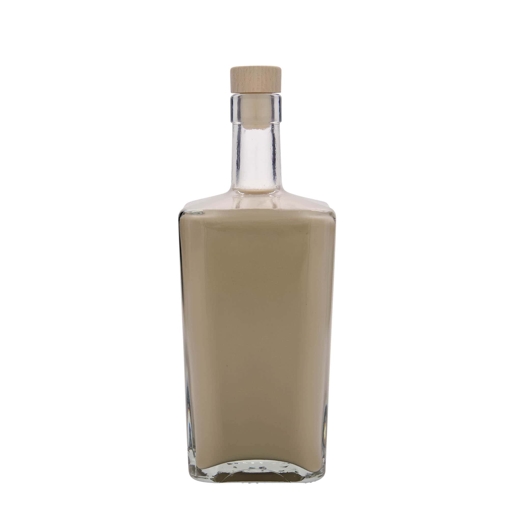 Botella de vidrio de 700 ml 'Noel', cuadrada, boca: corcho