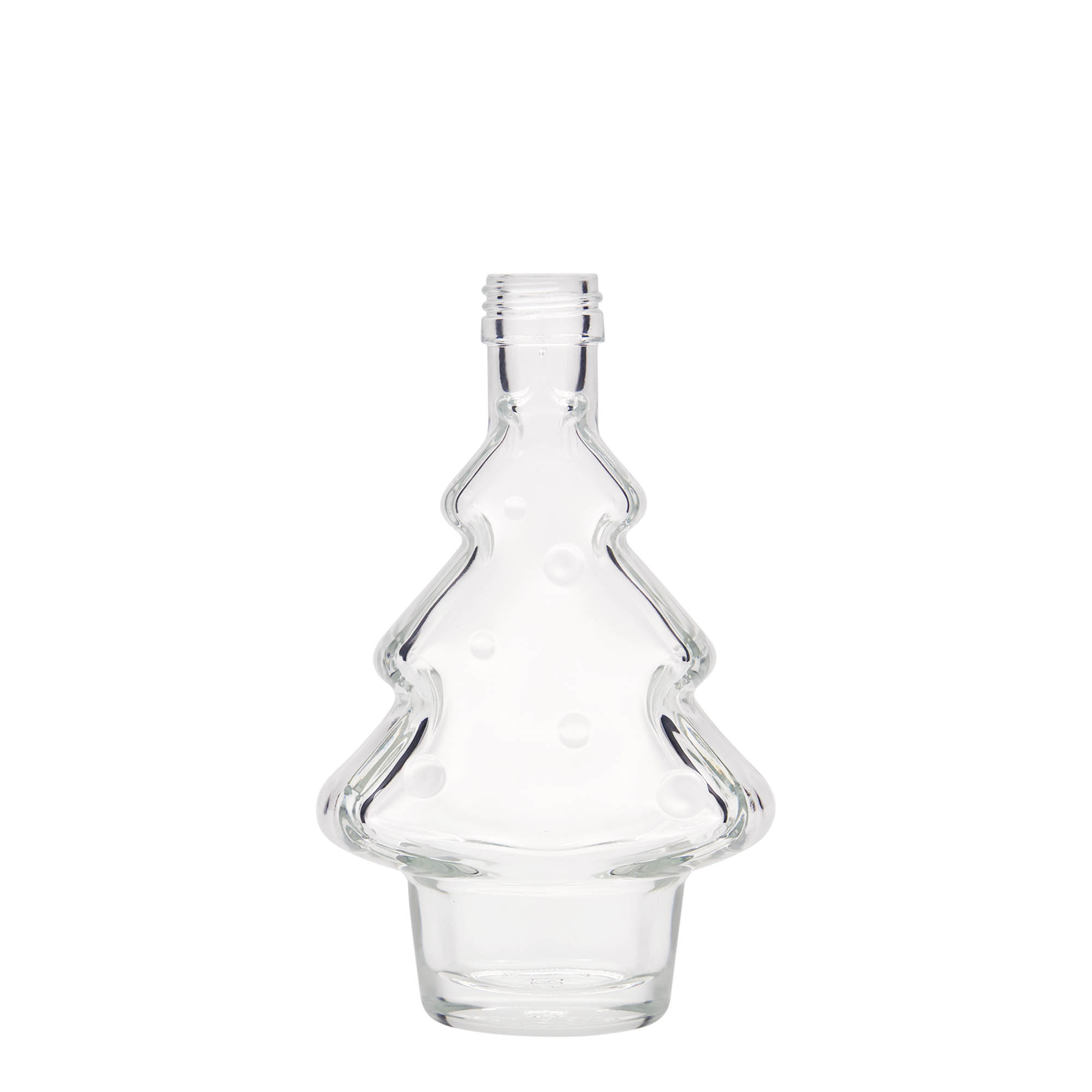 Botella de vidrio de 200 ml 'Árbol de Navidad', boca: PP 28 Botella de vidrio de 200 ml 'Árbol de Navidad', boca: PP 28