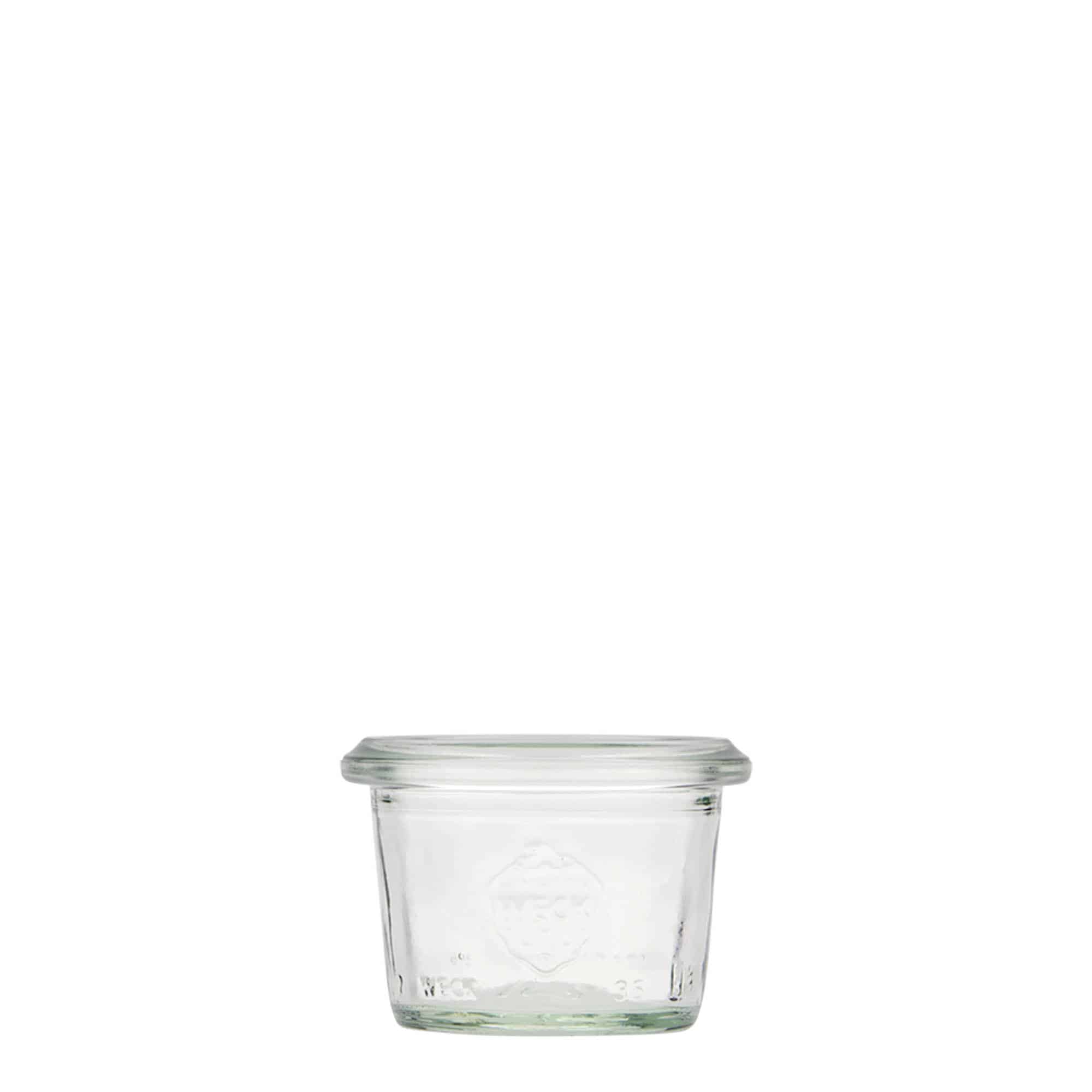 Tarro de vidrio cilíndrico WECK de 35 ml, boca: borde redondo