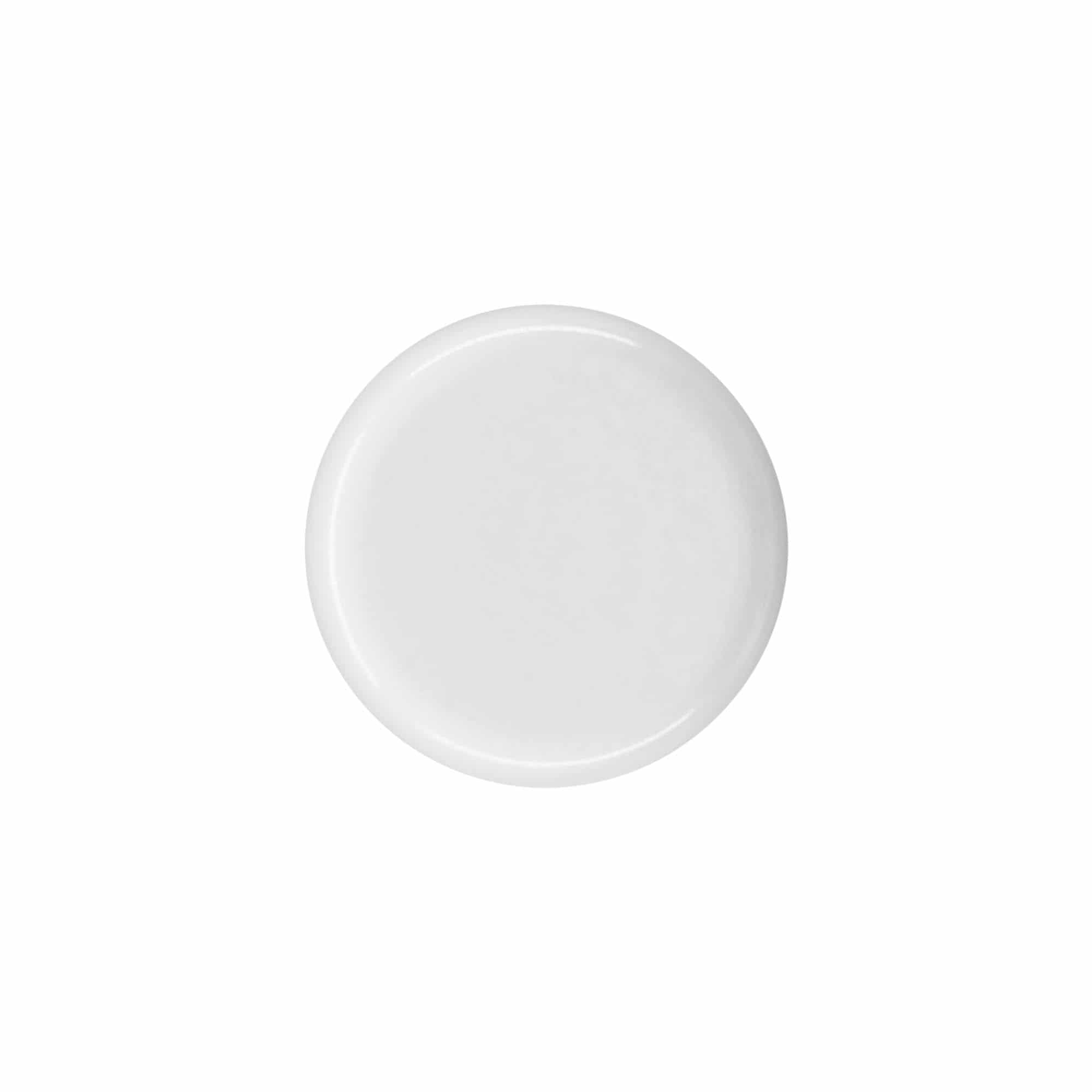 Tapón de rosca botella redonda con inserto dosificador, plástico de PE, blanco, para boca: DIN 18