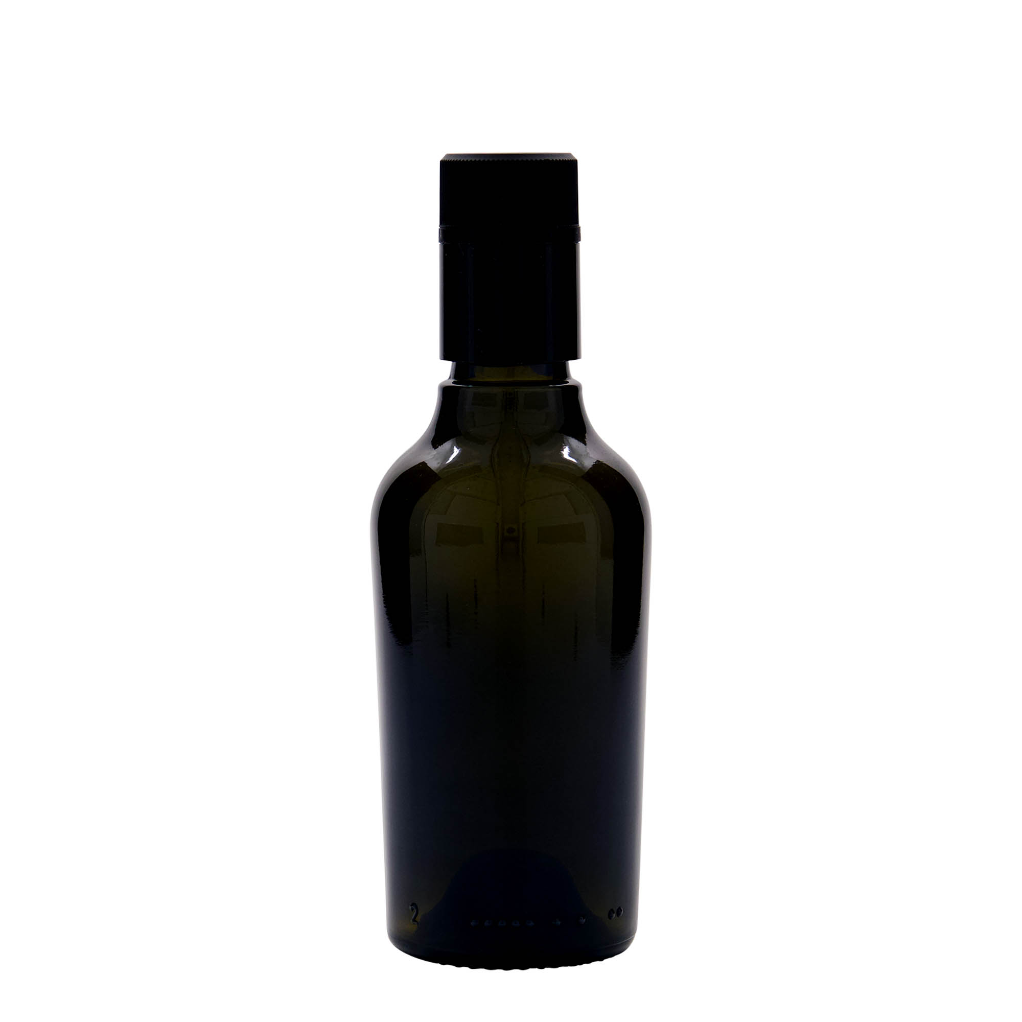 250 ml Botella de vinagre/aceite 'Oleum', vidrio, verde antiguo, boca: DOP