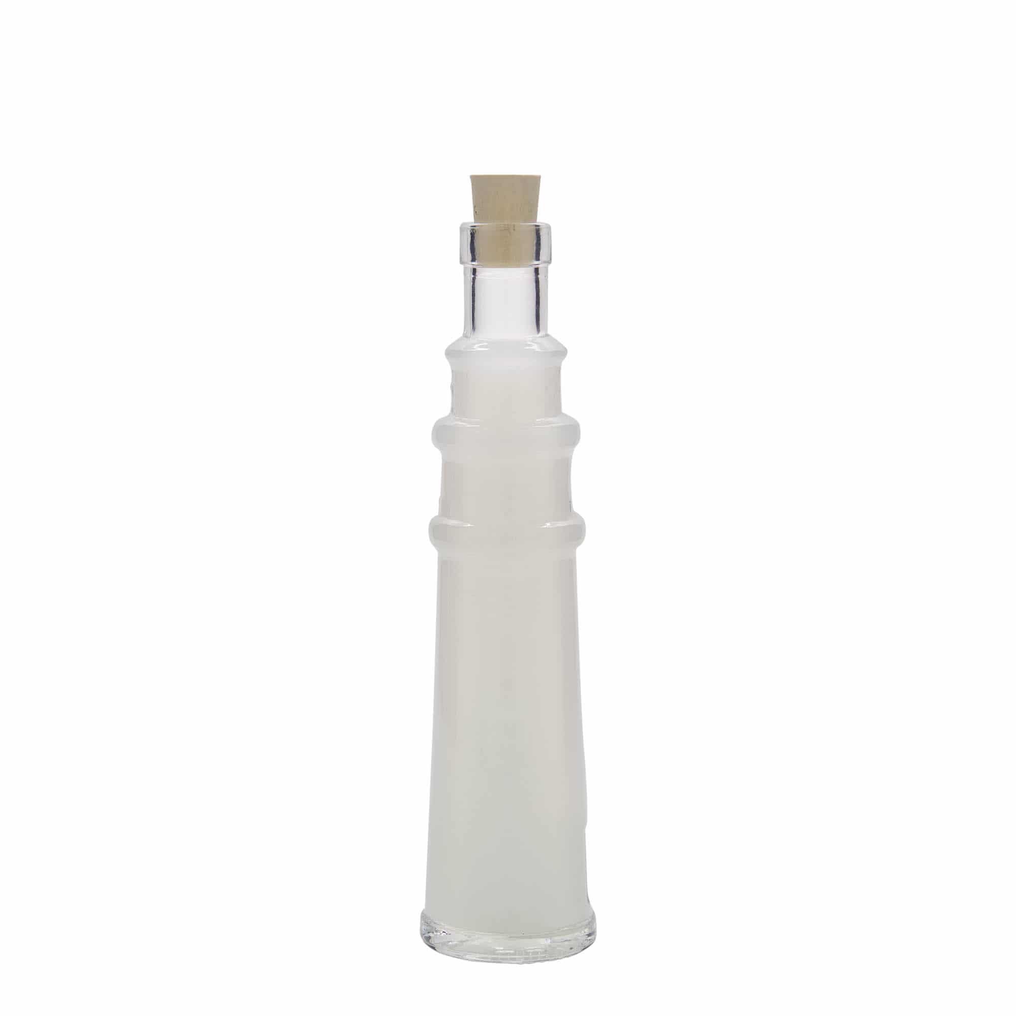 Botella de cristal de 100 ml «Leuchtturm», boca: corcho