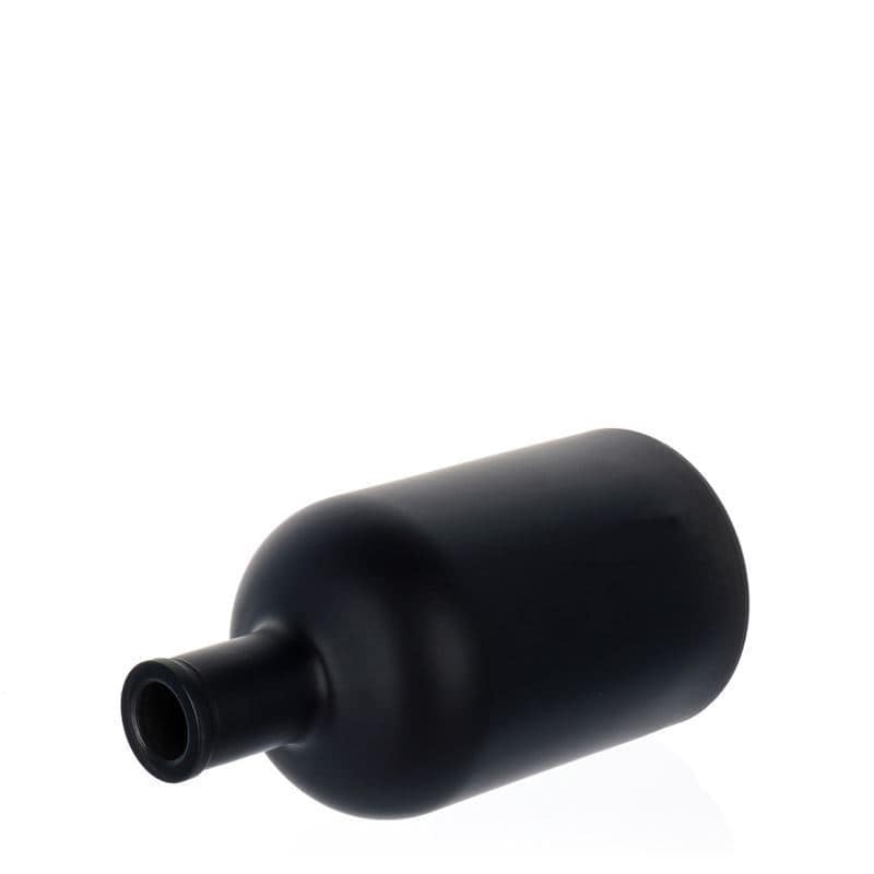 Botella de vidrio 'Gerardino' de 700 ml, negro, boca: corcho