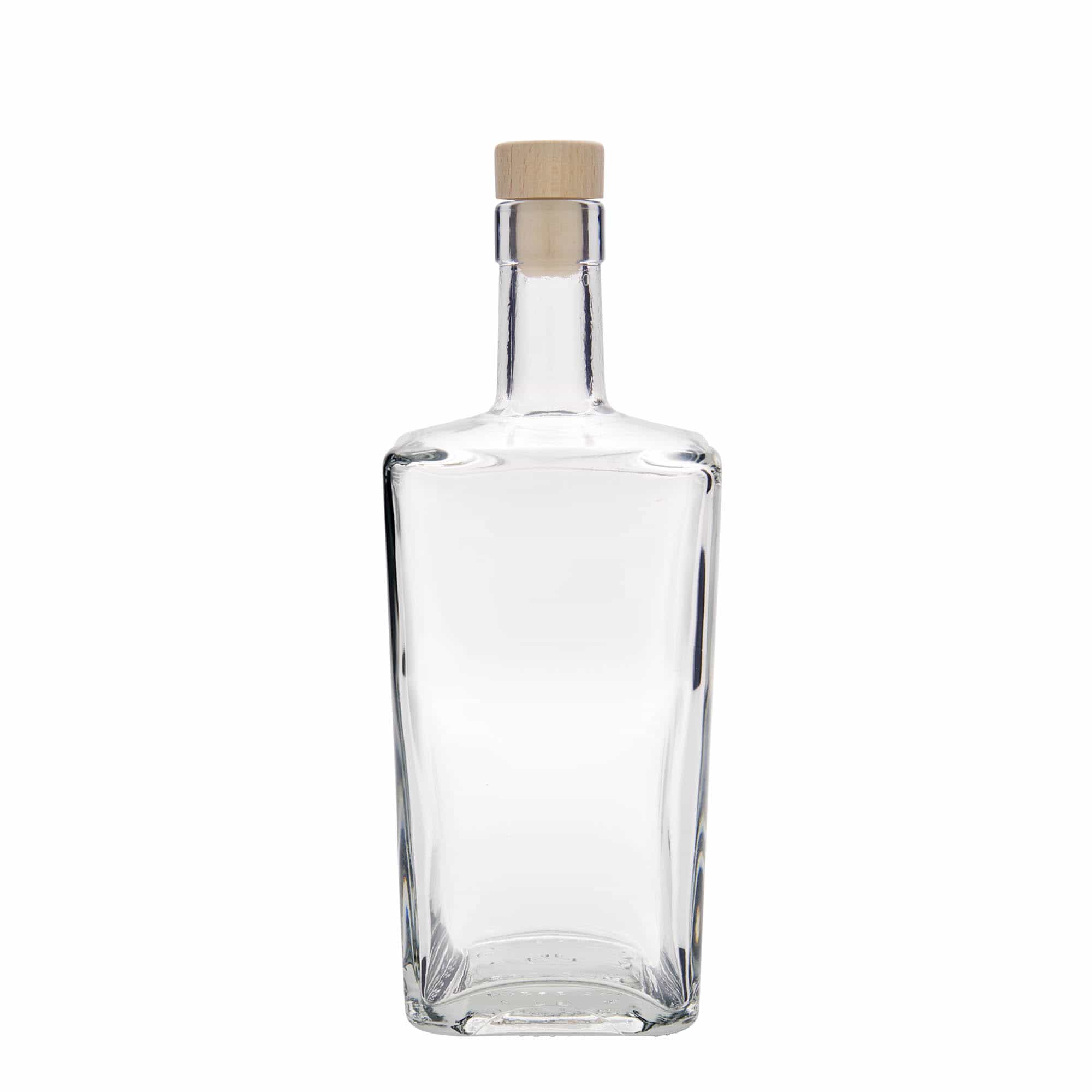 Botella de vidrio de 700 ml 'Noel', cuadrada, boca: corcho