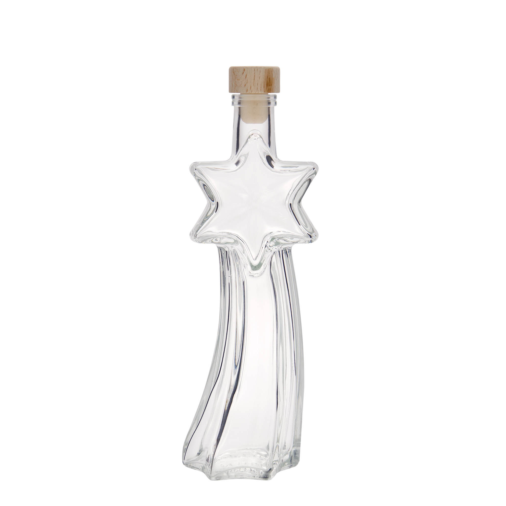 Botella de vidrio de 200 ml «Estrella fugaz», boca: corcho