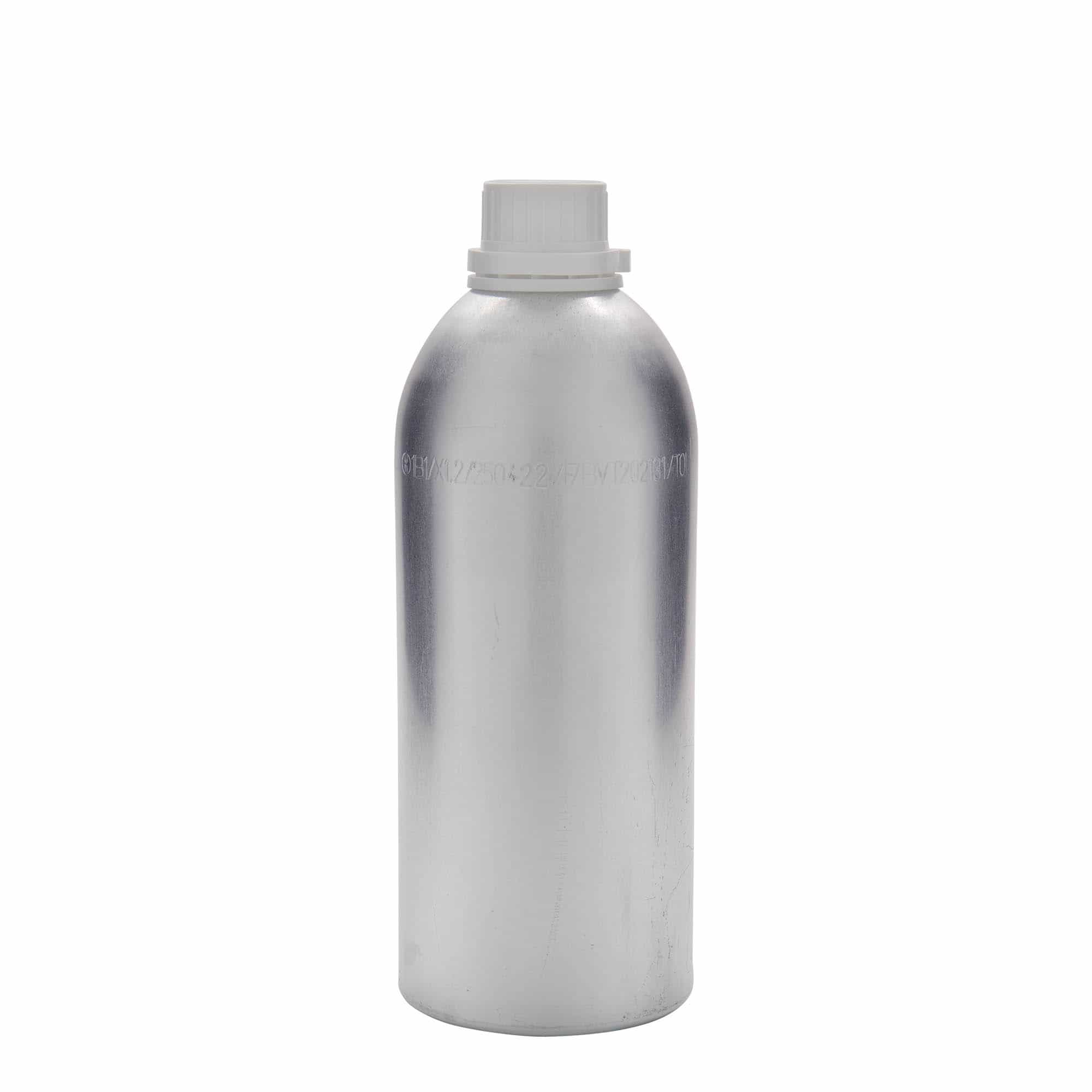 Botella de aluminio de 1100 ml, metal, plateado, boca: DIN 32