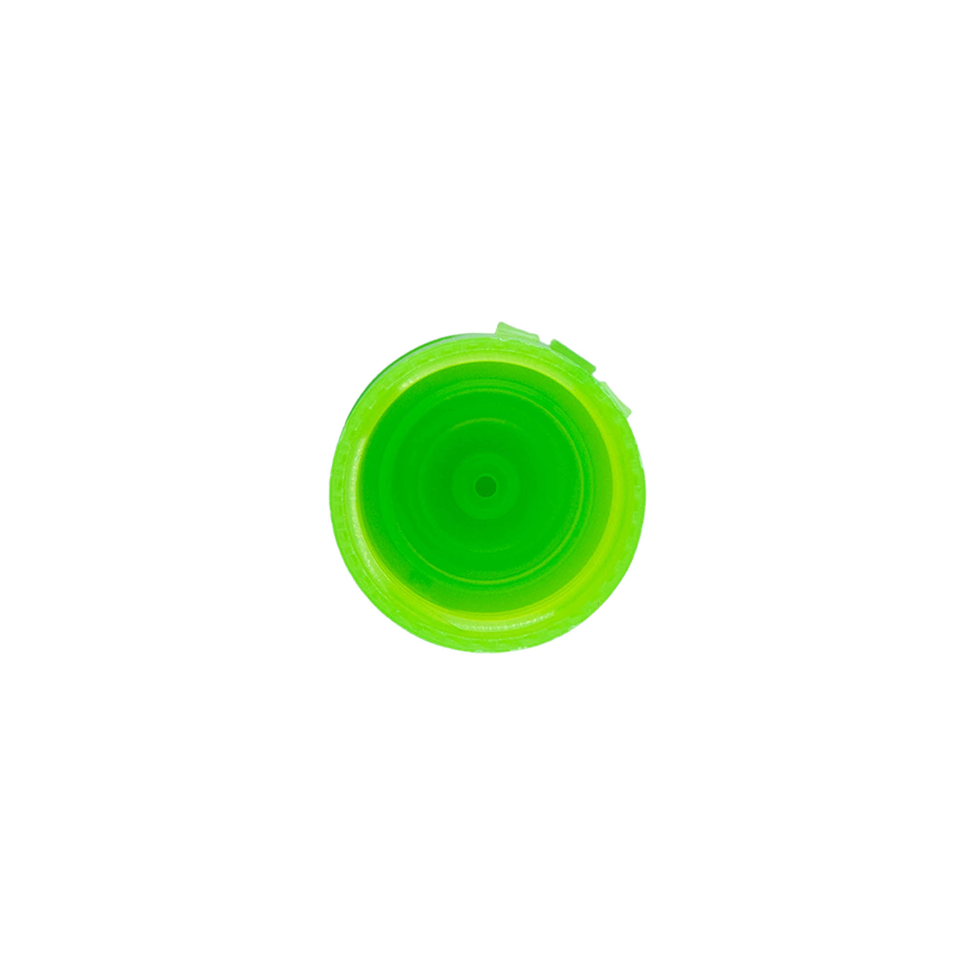 Tapa de rosca con bisagra abatible, plástico PP, verde, para boca: 24/410