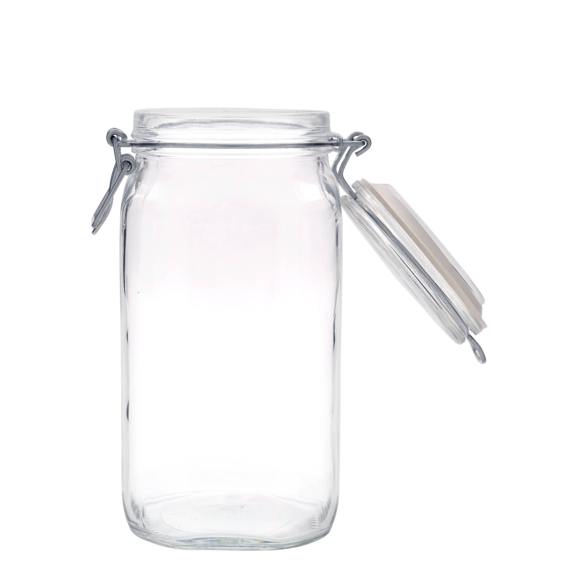 Tarro de alambre con cierre de palanca «Fido», cuadrado, 1.500 ml, boca: cierre de alambre con palanca