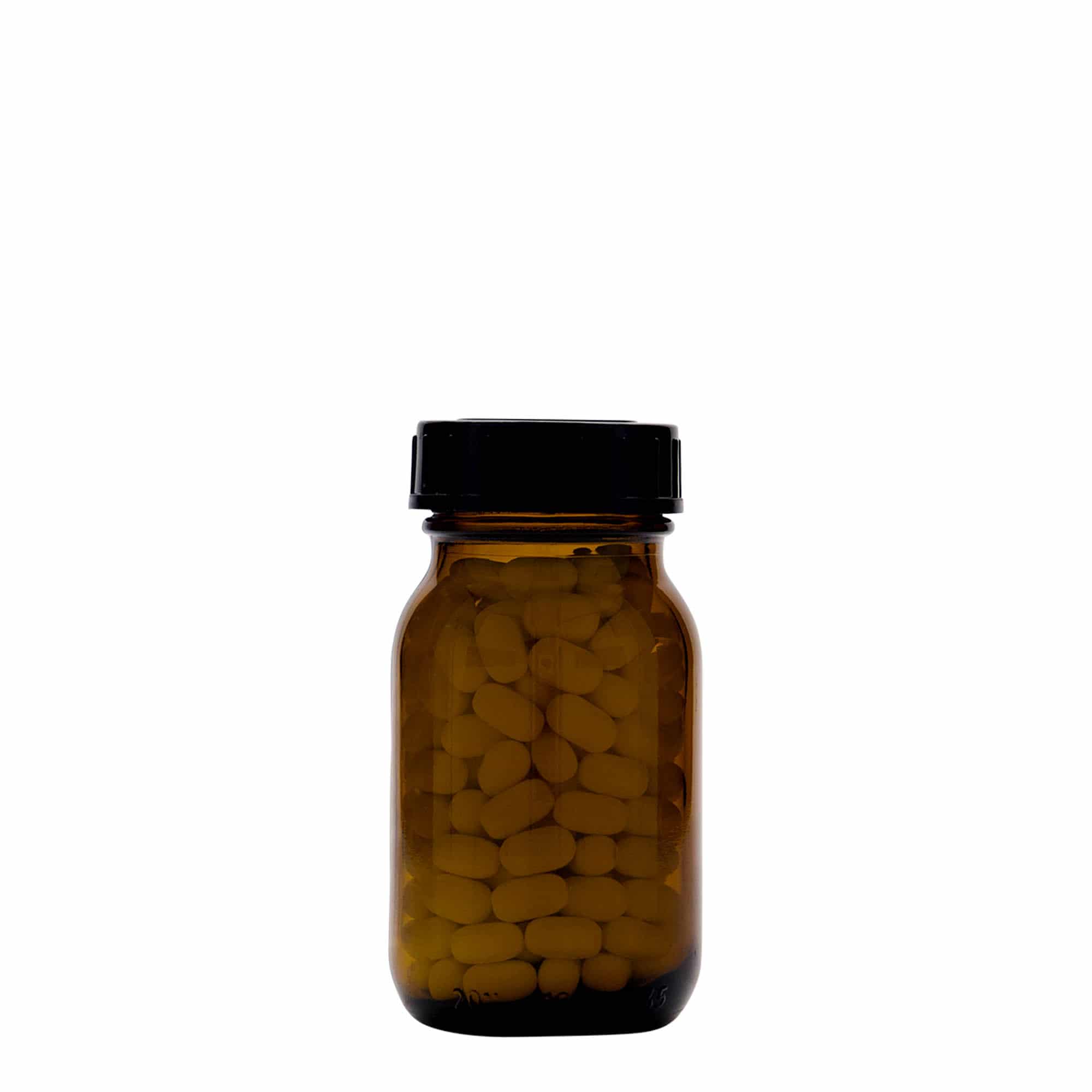 100 ml Frasco de cuello ancho, marrón, boca: DIN 40