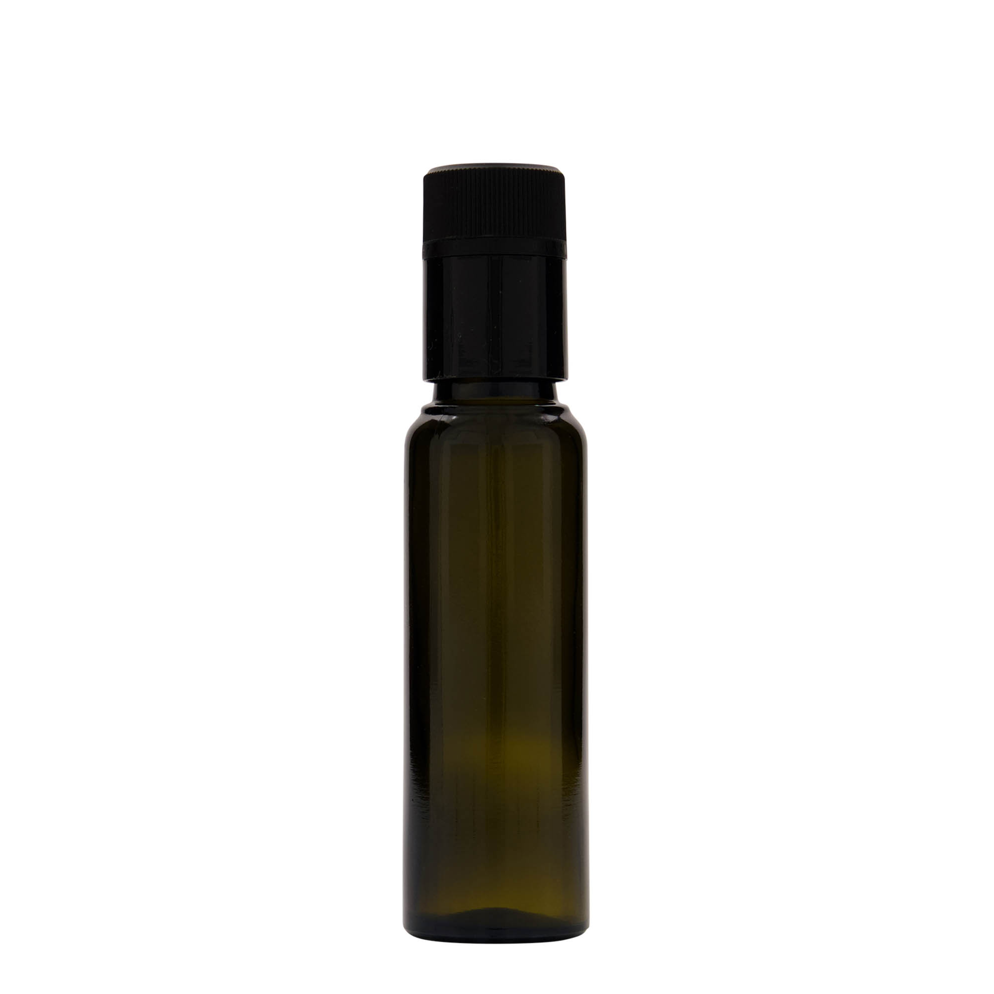Botella de vinagre/aceite de 100 ml 'Willy New', vidrio, verde antiguo, boca: DOP