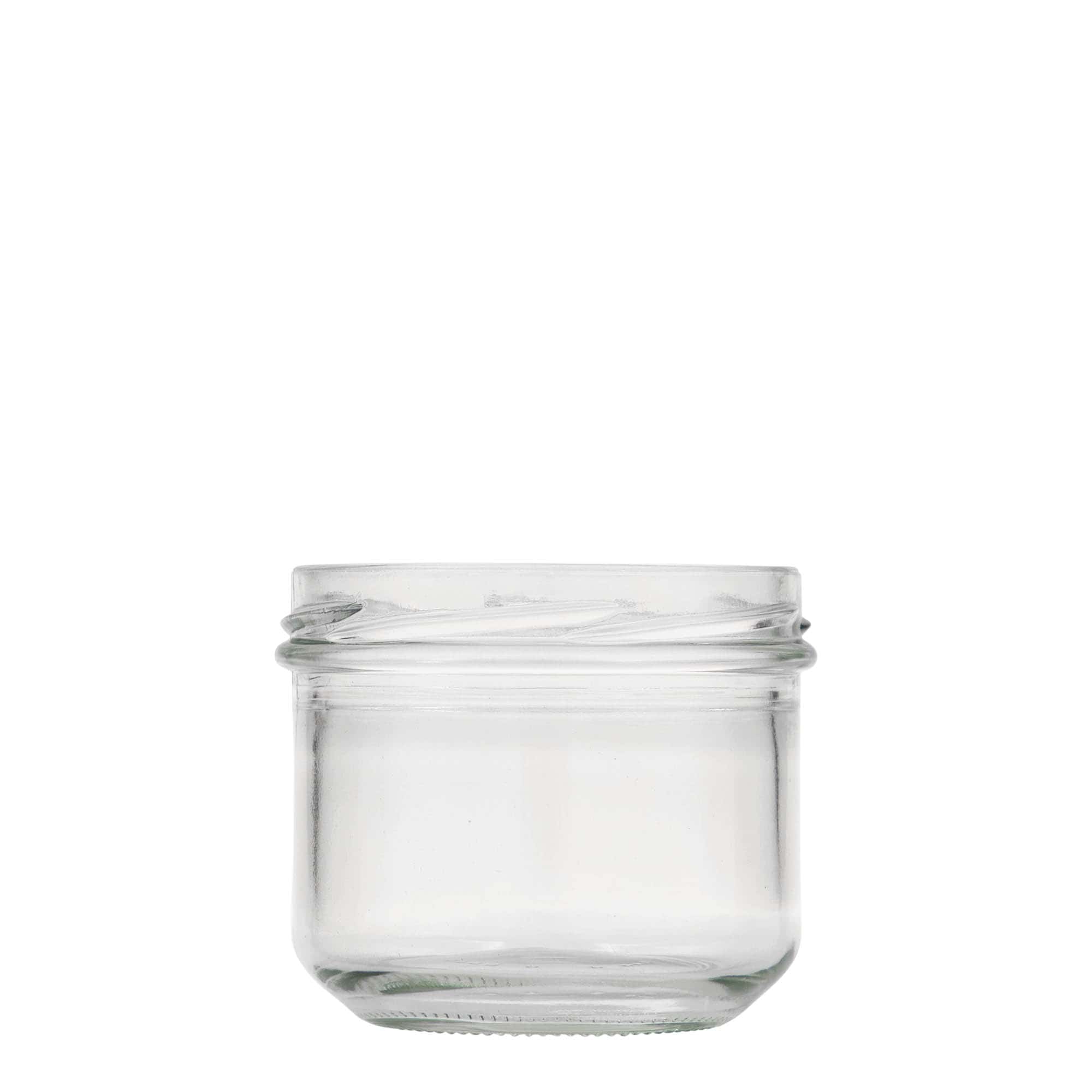 250 ml tarro de vidrio con fondo plano, boca: Twist-Off (TO 82)