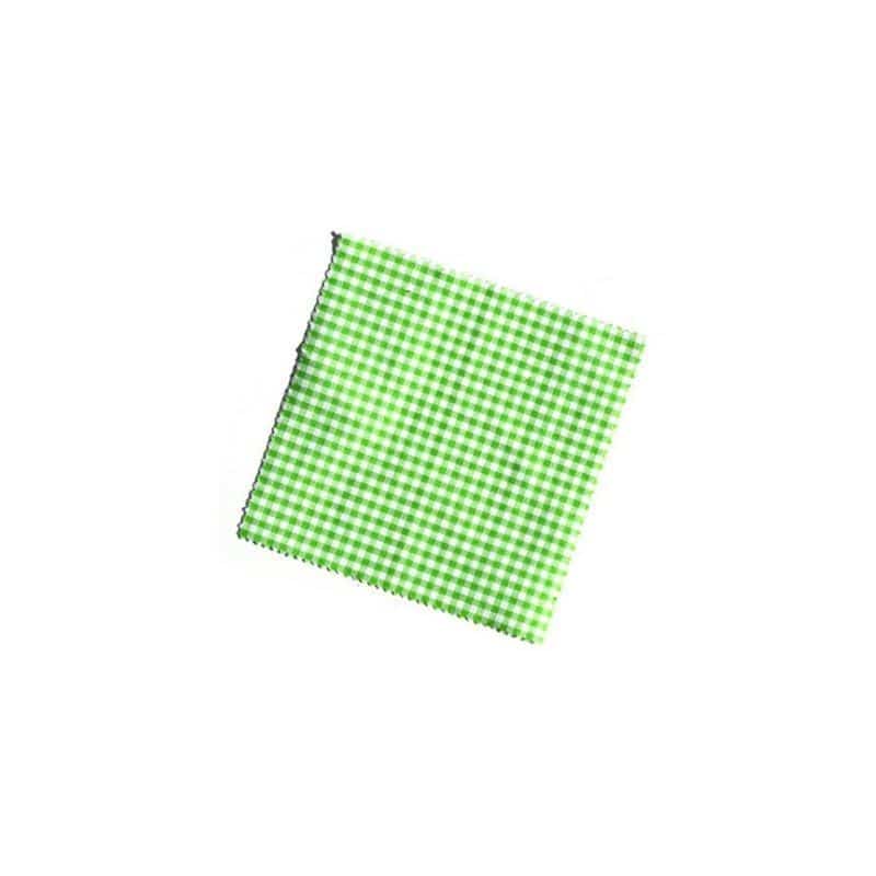Cubretapas de tela a cuadros 15x15, cuadrado, textil, verde lima, boca: TO58-TO82