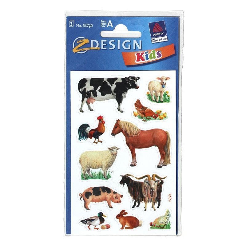 Pegatinas Zweckform 'Animales de granja', papel, multicolor