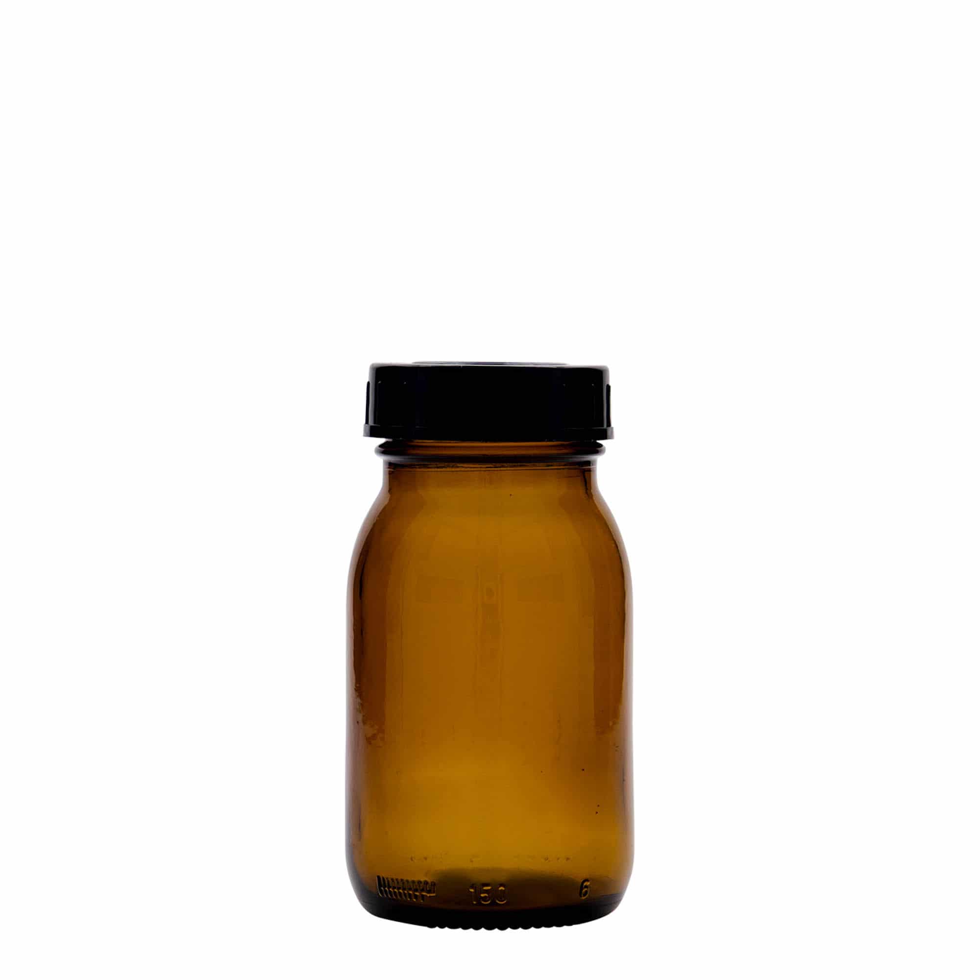 Tarro de boca ancha de 150 ml, marrón, boca: DIN 45