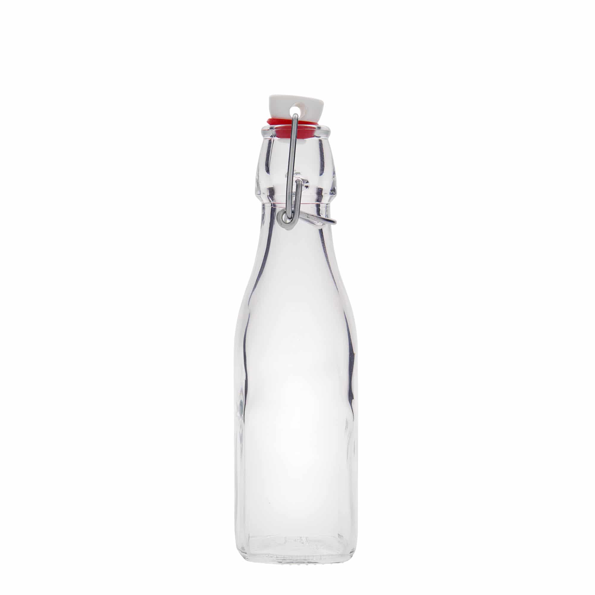 Botella de vidrio de 250 ml 'Swing', cuadrada, boca: cierre de palanca