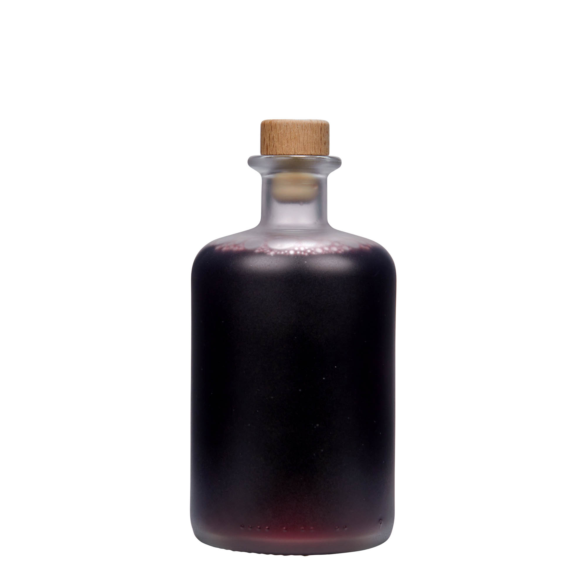 Botella de vidrio de 500 ml para farmacéutico, enfriada, boca: corcho