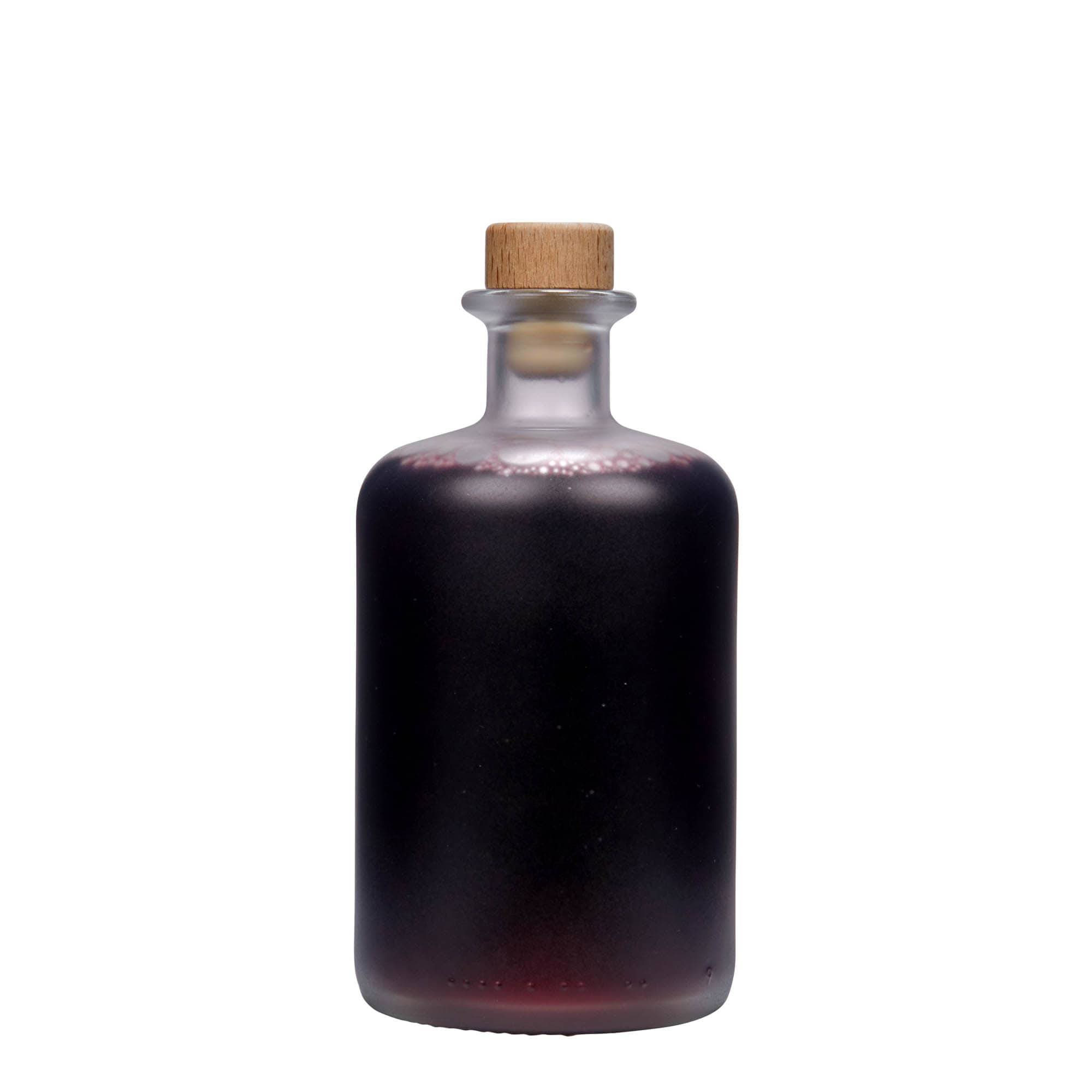 Botella de vidrio de 500 ml para farmacéutico, enfriada, boca: corcho