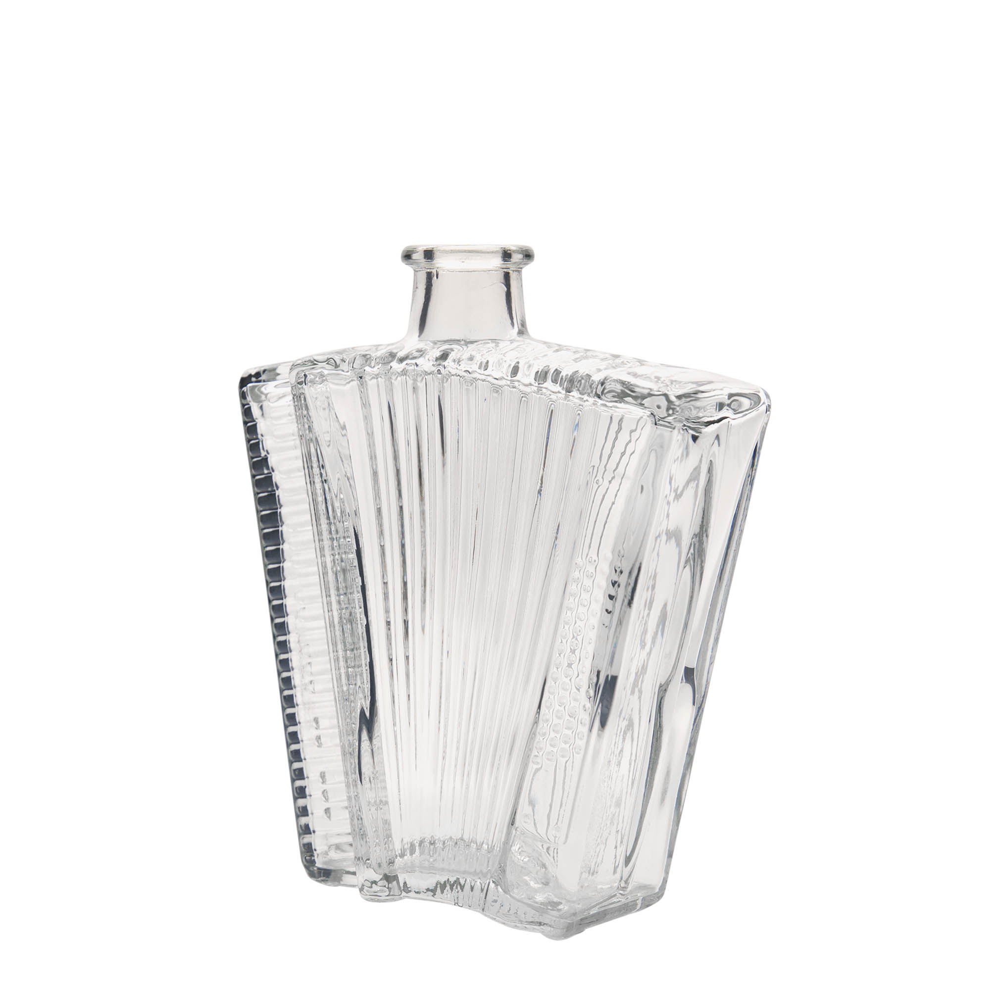 Botella de vidrio de 500 ml 'Acordeón', boca: corcho