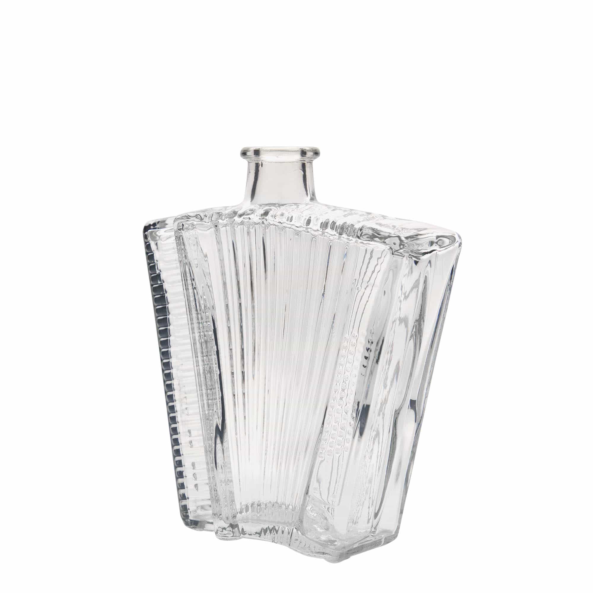 Botella de vidrio de 500 ml 'Acordeón', boca: corcho