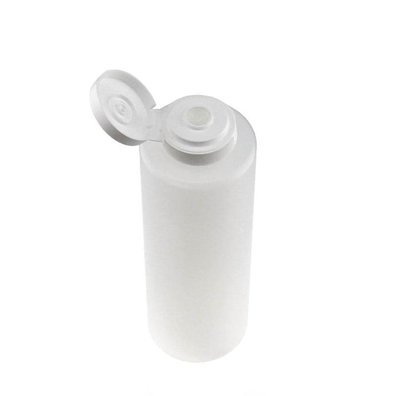 Botella para salsa de 500 ml, plástico de LDPE, natural, boca: GPI 38/400
