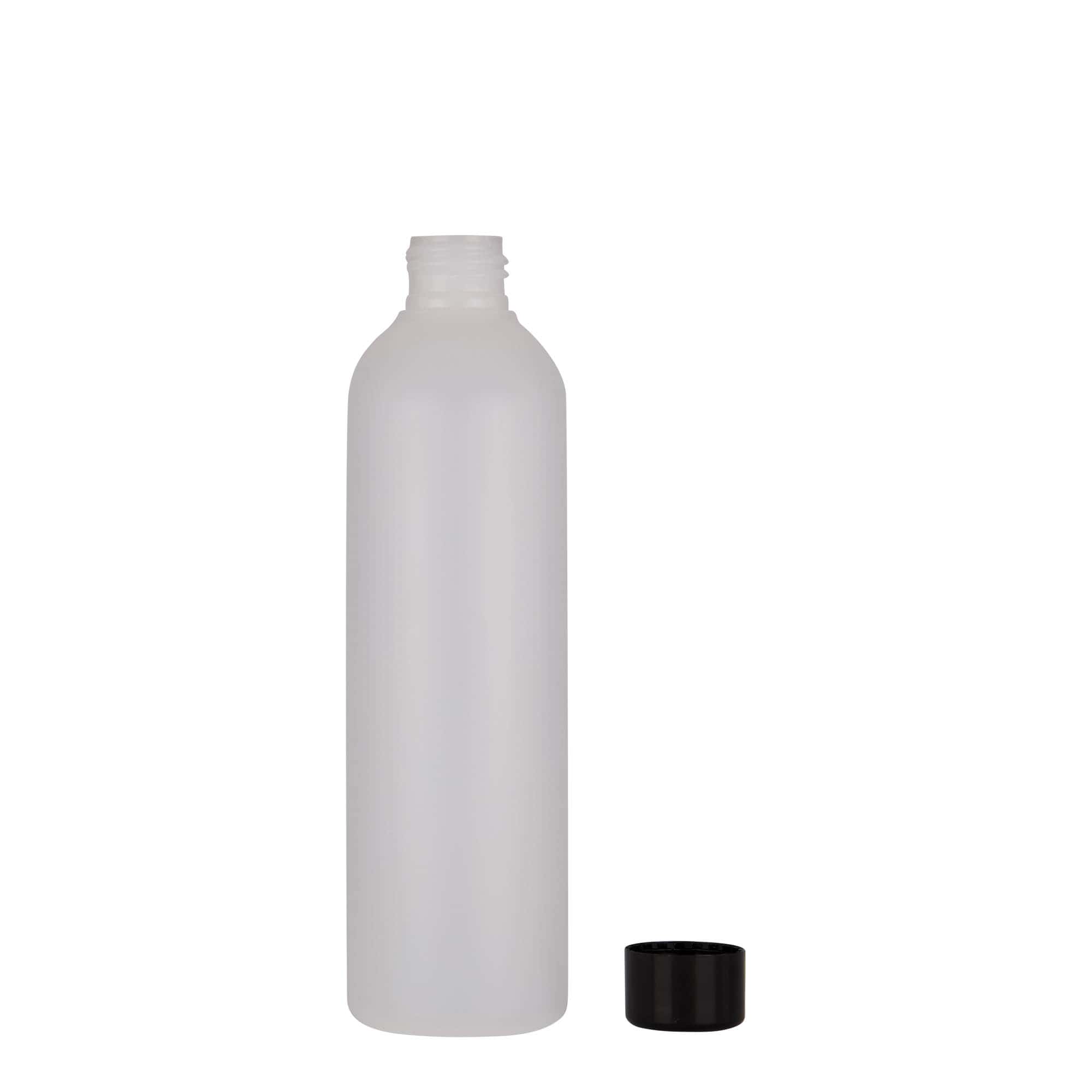 Botella de plástico de 250 ml 'Tuffy', HDPE, natural, boca: 24/410