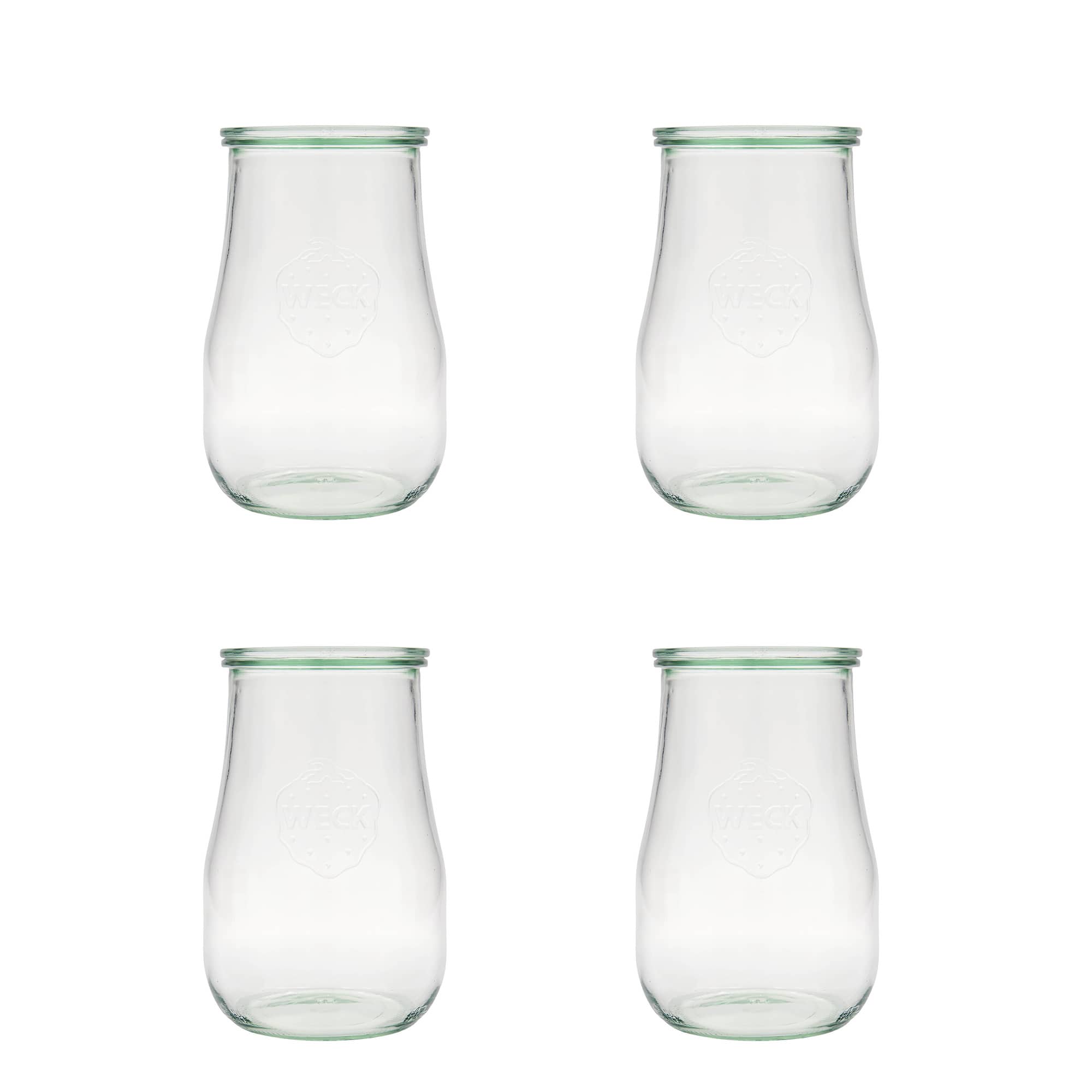 4x 1750 ml vaso tipo tulipán WECK con tapa de vidrio RR 100