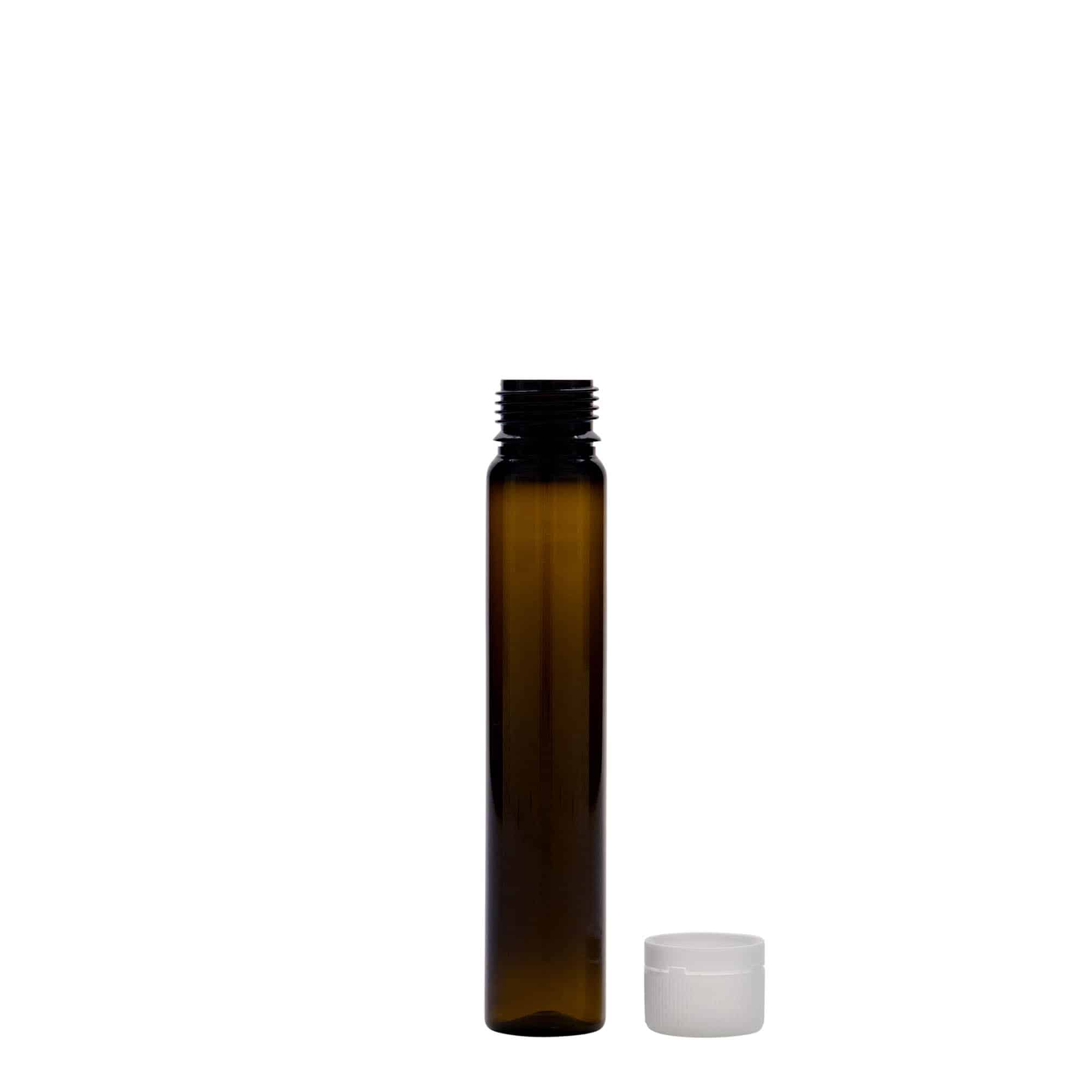 25 ml tubos de PET, plástico, marrón, boca: cierre de rosca