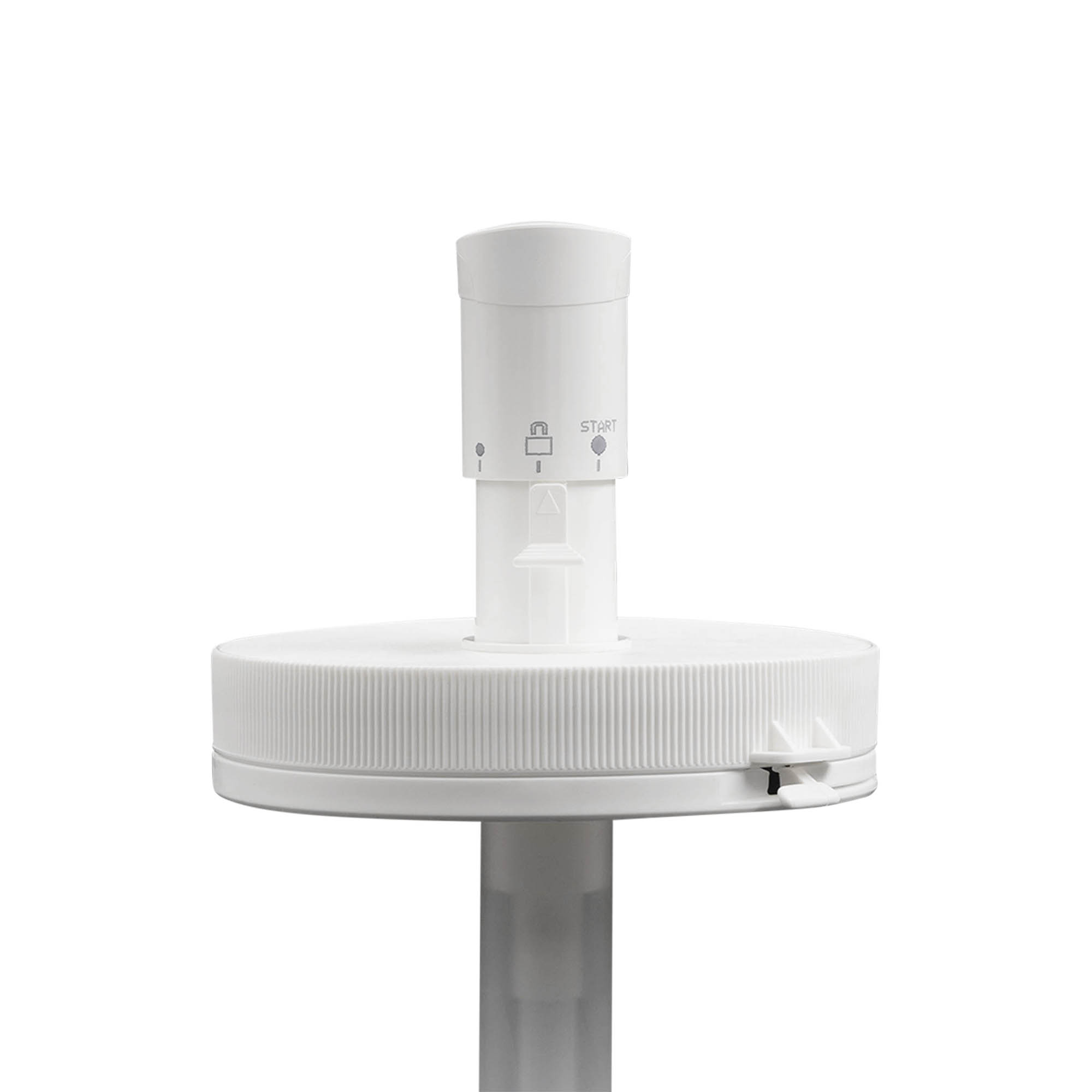 Bomba dispensadora para 1.240 ml 'Securibox', plástico PE, blanca, para boca: cierre de rosca Bomba dispensadora para 1.240 ml 'Securibox', plástico PE, blanca, para boca: cierre de rosca