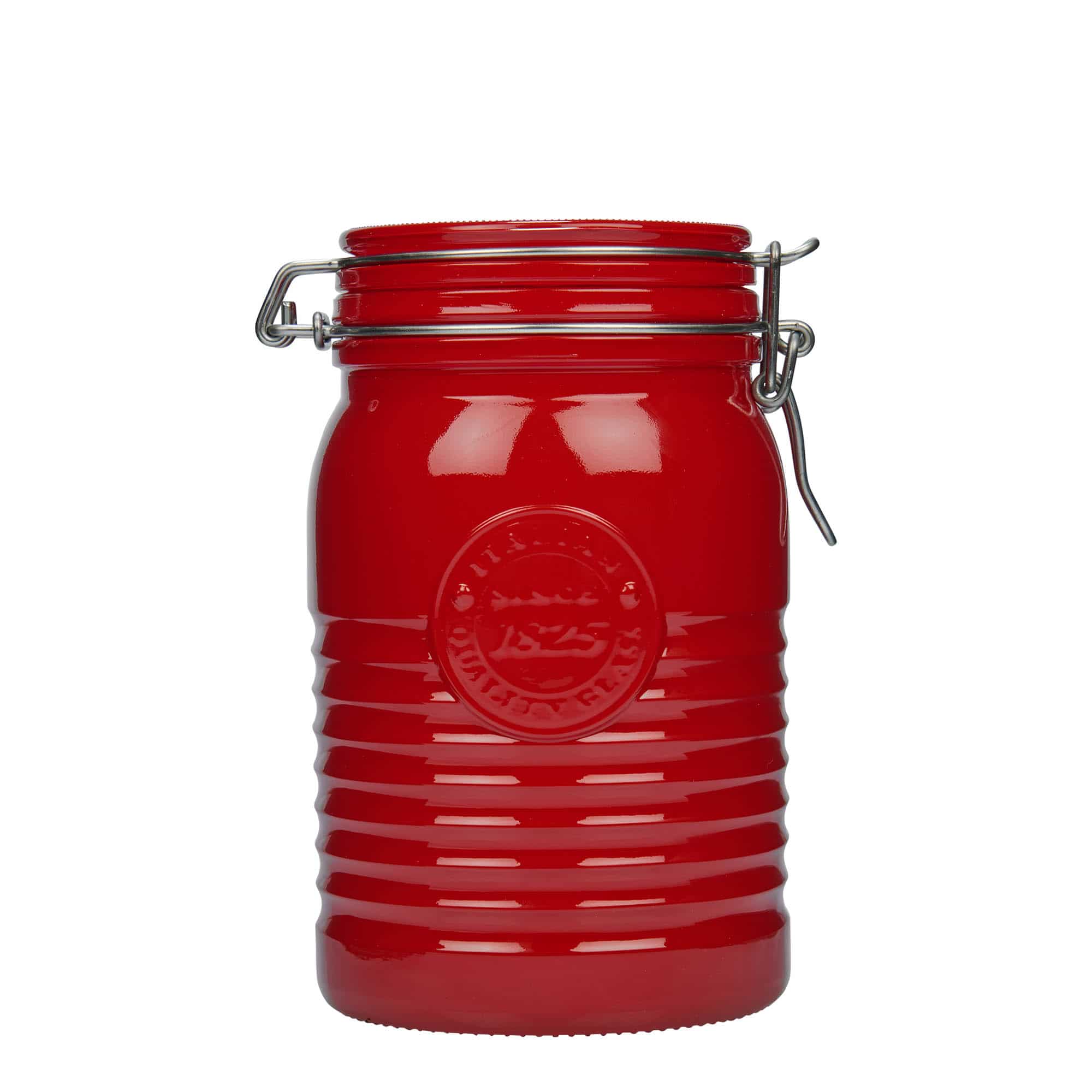 Tarro hermético 'Officina 1825' de 1000 ml, rojo, boca: cierre mecánico Tarro hermético 'Officina 1825' de 1000 ml, rojo, boca: cierre mecánico