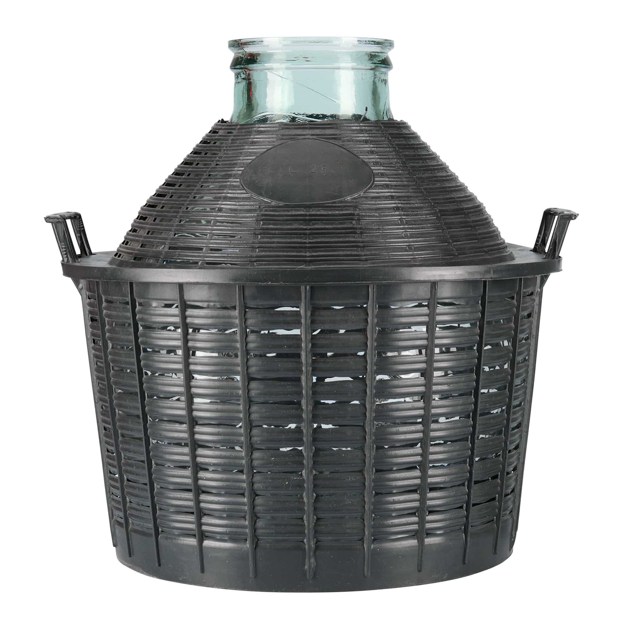 Damajuana de cuello ancho de 25 l, vidrio, boca: capuchón