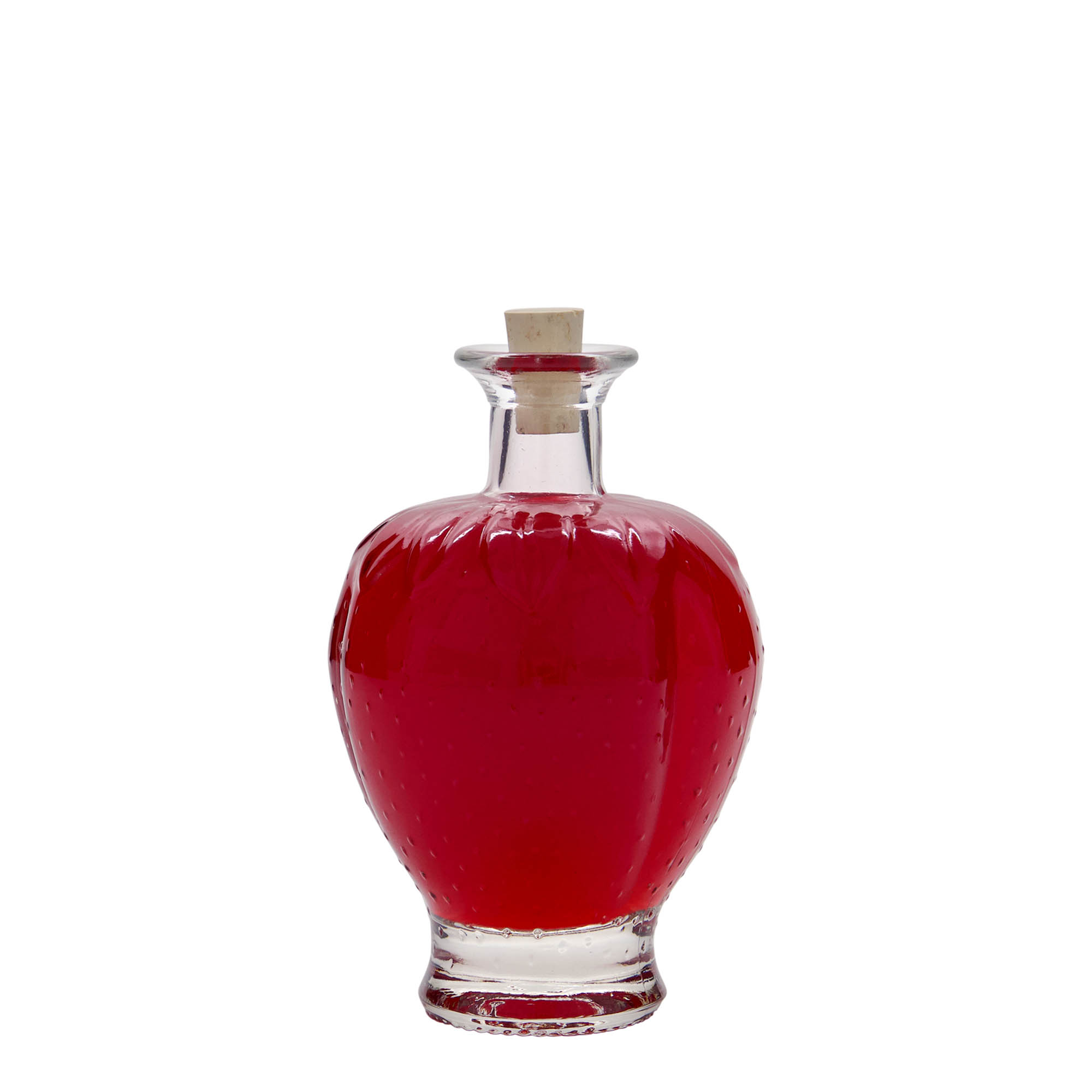 Botella de vidrio de 200 ml 'Fresa', boca: corcho
