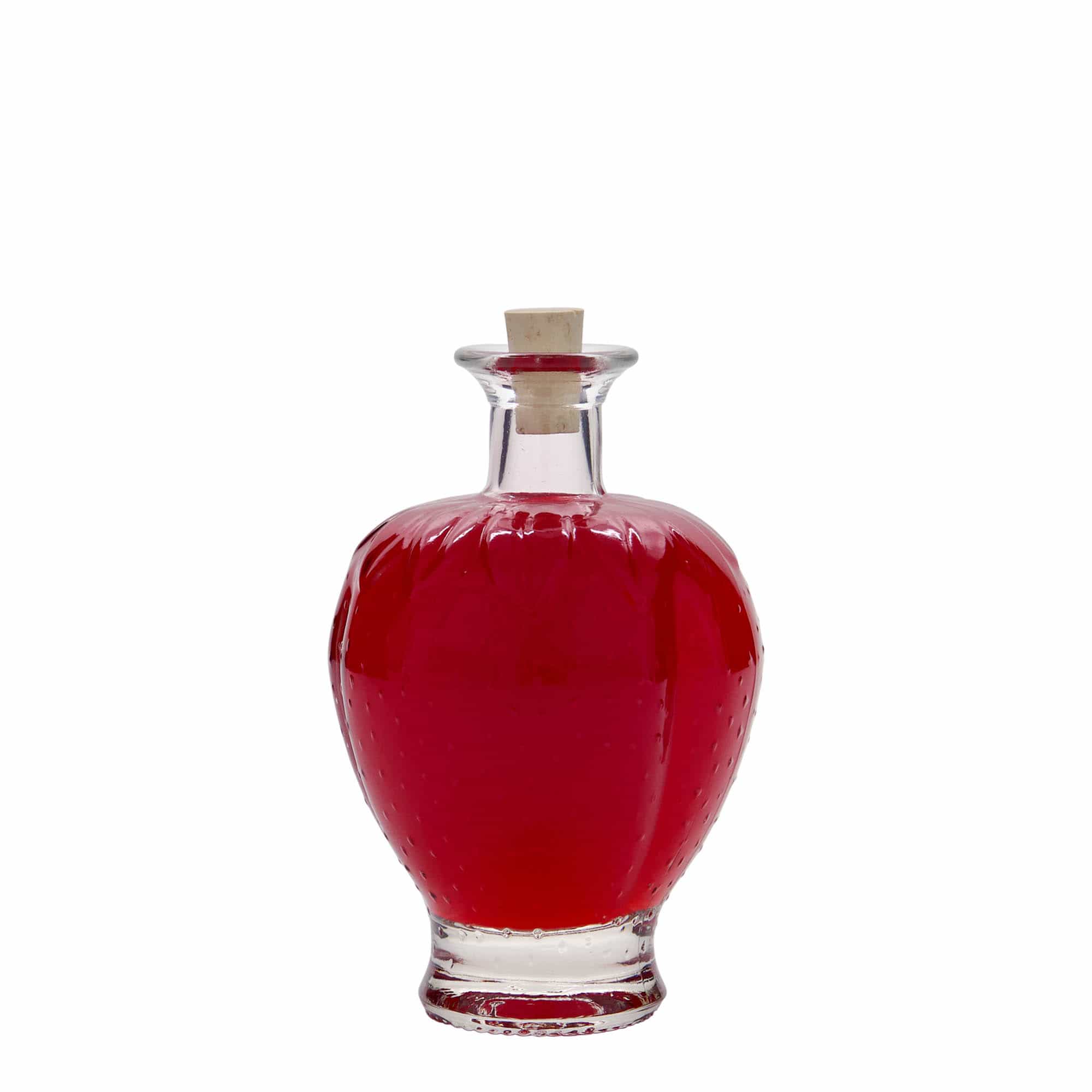 Botella de vidrio de 200 ml 'Fresa', boca: corcho