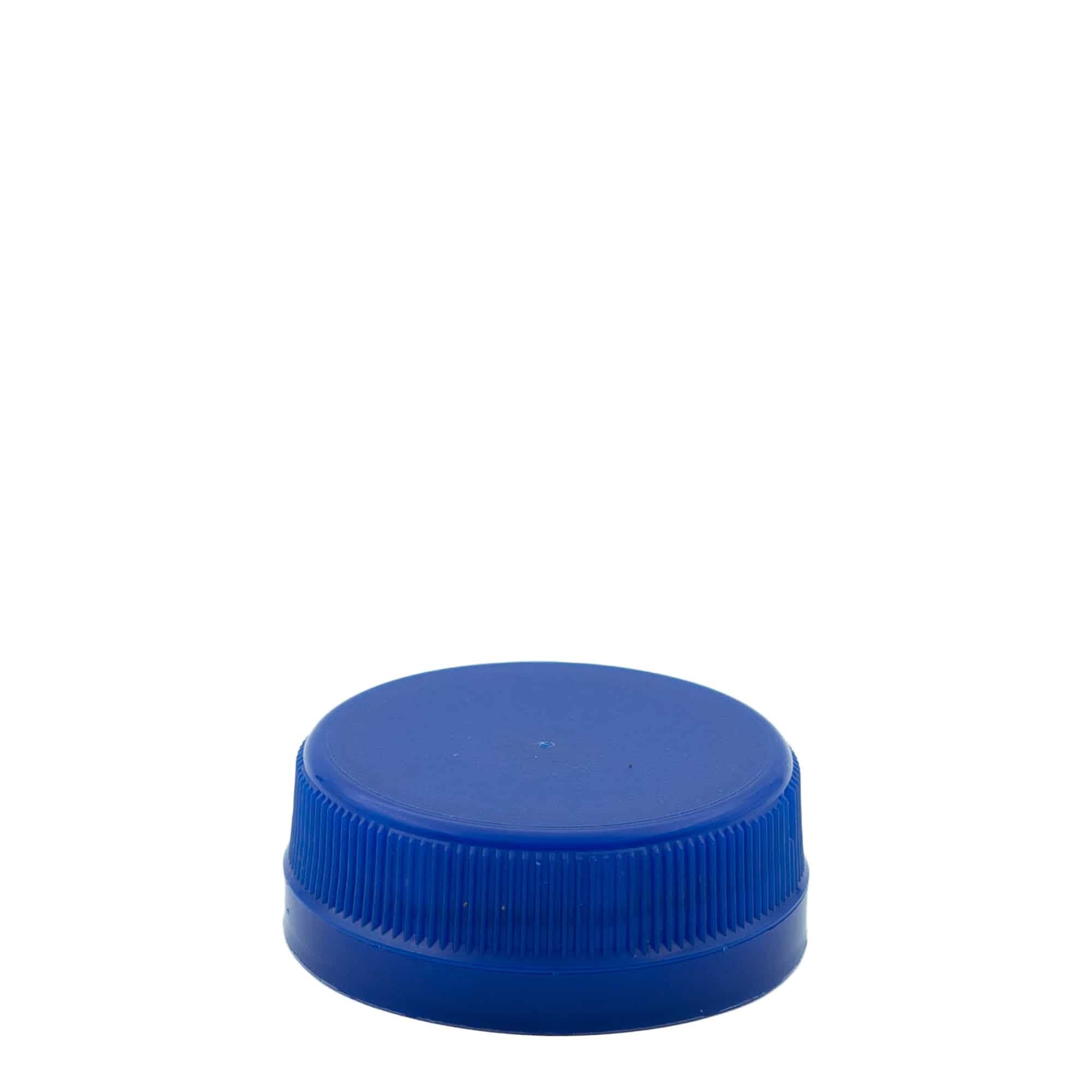 Tapón de rosca de dos entradas, plástico de PE, azul, para boca: PET 38 mm