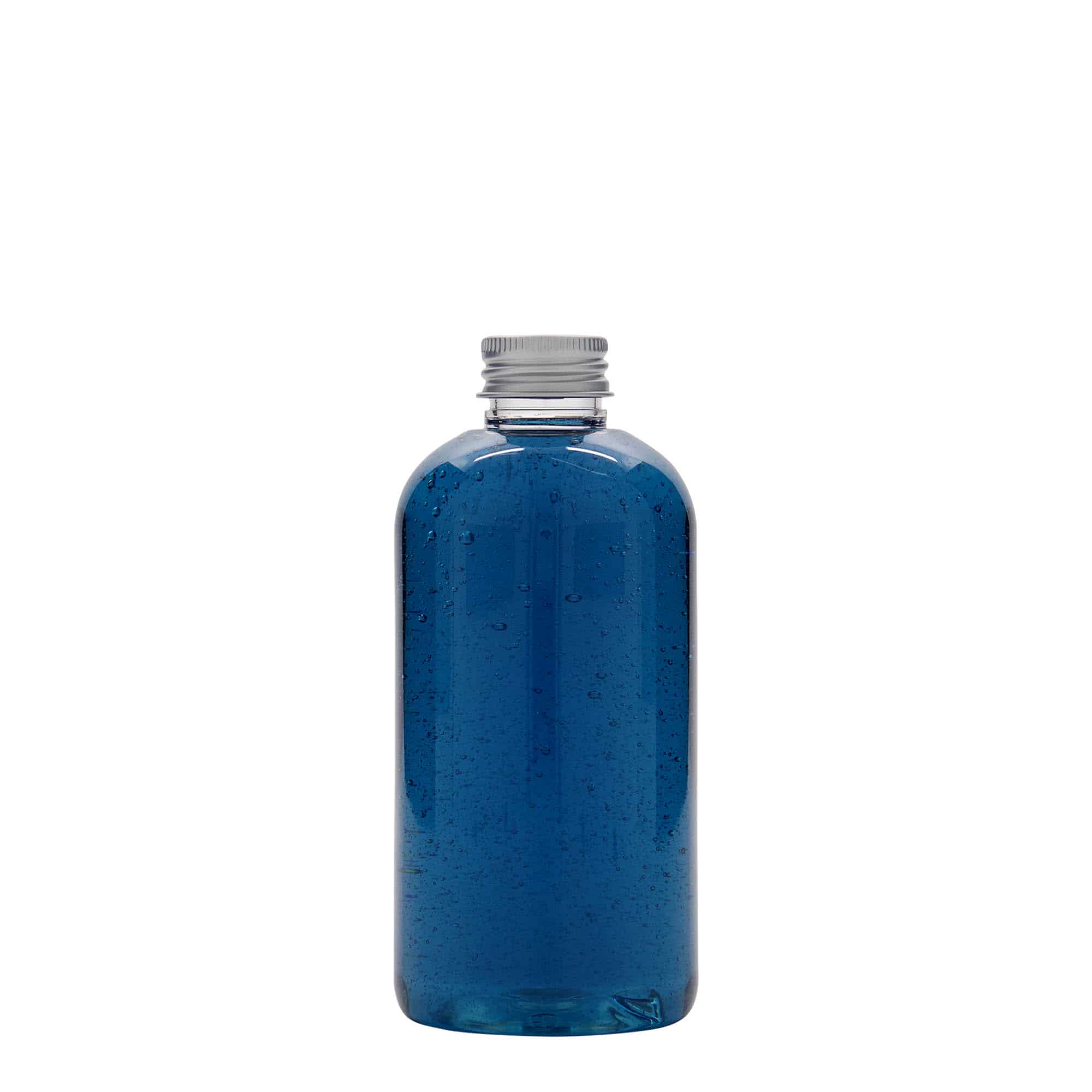 Botella de PET 'Boston' de 250 ml, plástico, boca: 24/410